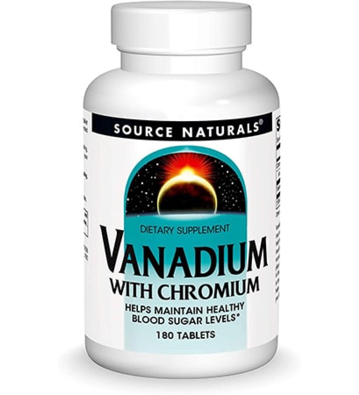 Source Naturals Vanadium with Chromium - 180 Tablets for Enhanced Health - Buy Online on GoSupps.com