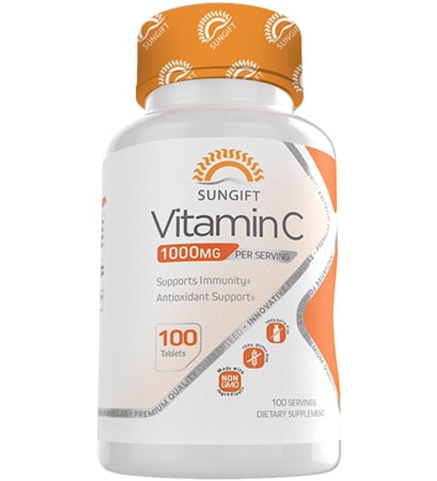 Sungift Nutrition Vitamin C 1000mg - Immune Support  100 Tablets - Buy Online on GoSupps.com