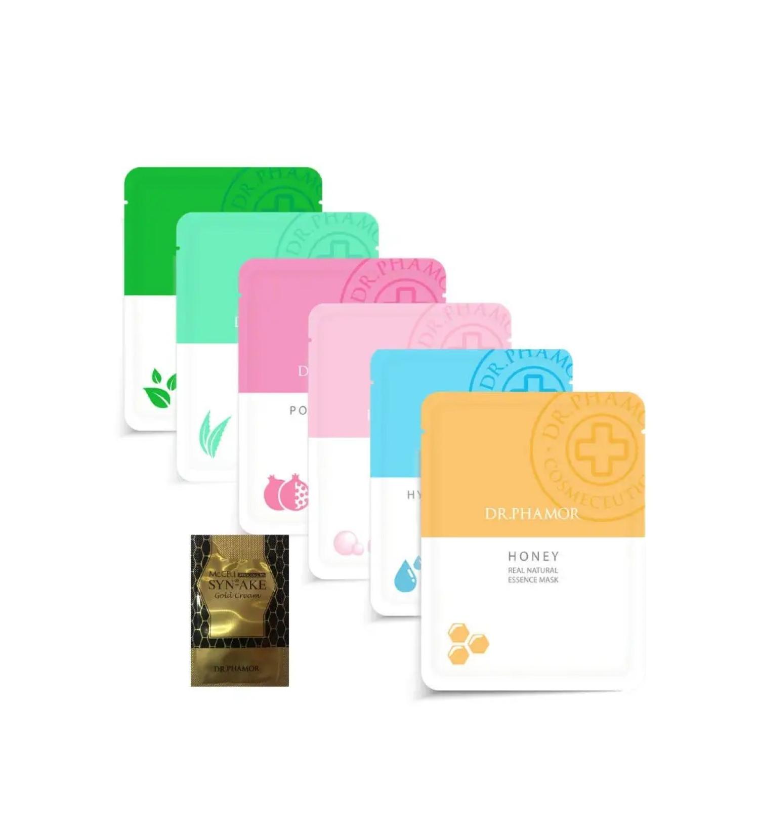Dr Phamor McCell Skin Science Anti-Aging Face Cream Set of 6 Sheet Masks + Sample - Buy Online on GoSupps.com