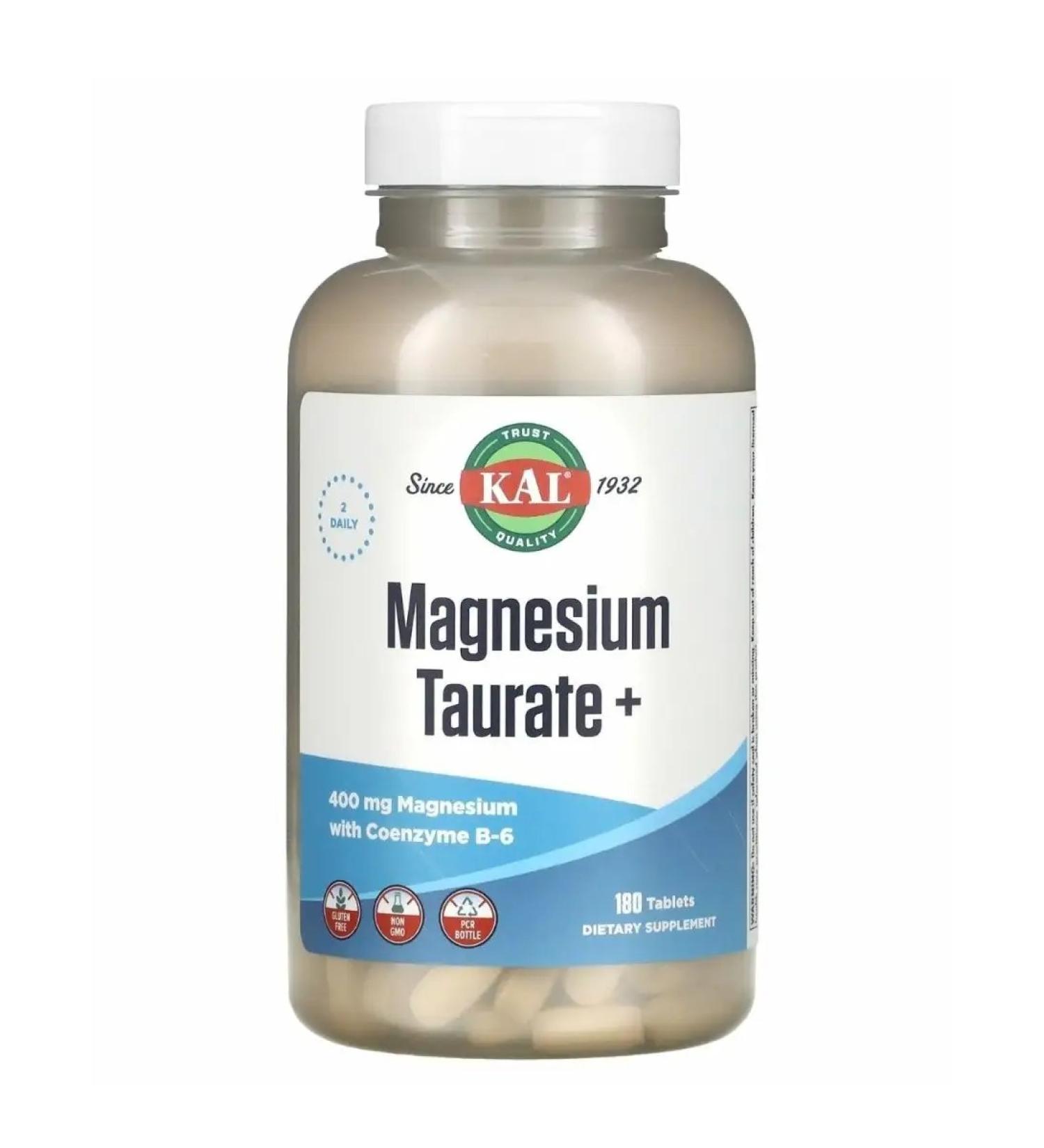 KAL Taurat magnesium plus vitamin B6 200 mg 180 tablets