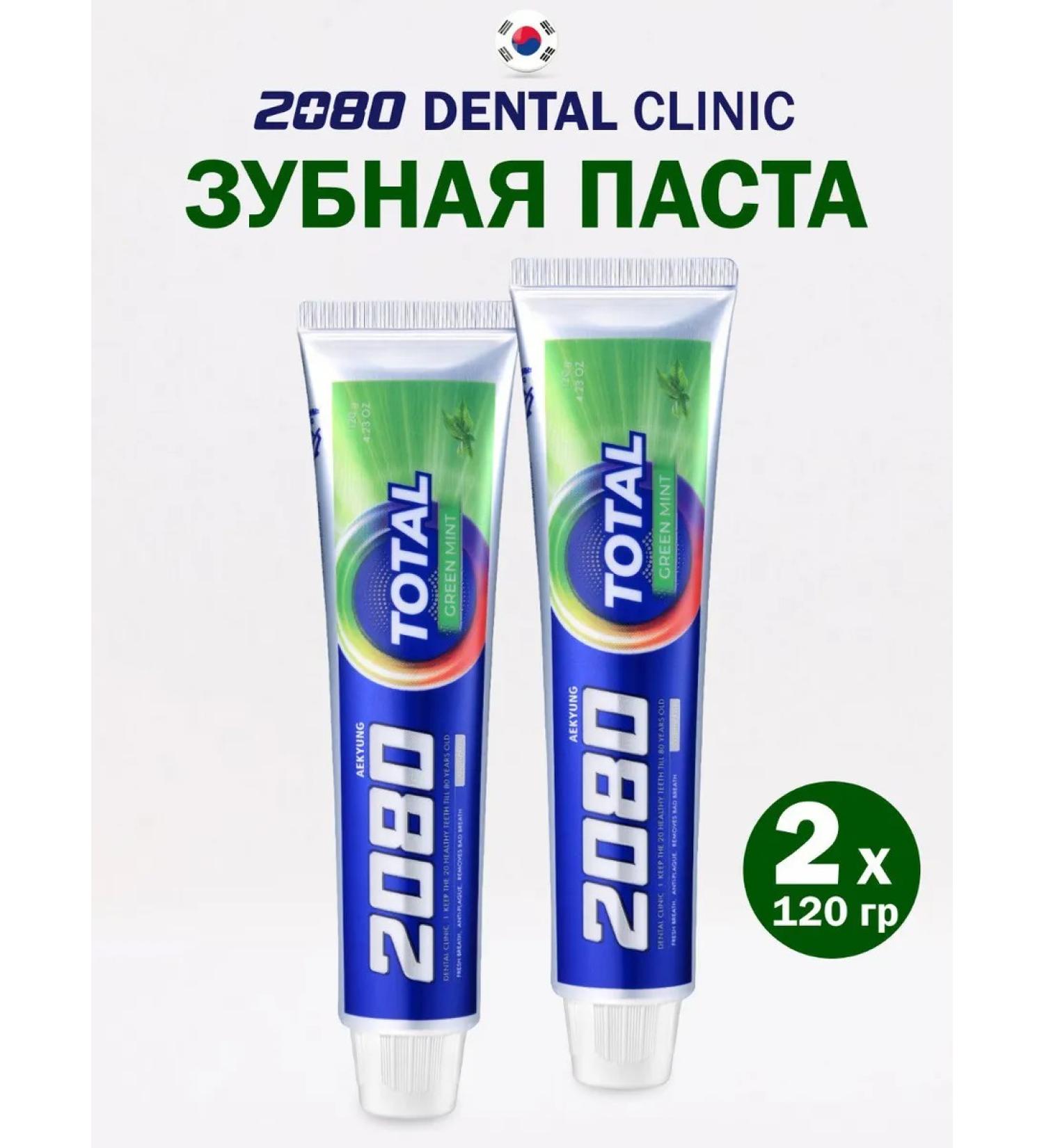 Dental Clinic 2080 Set 2pcs toothpaste Korean green mint - Buy Online on GoSupps.com