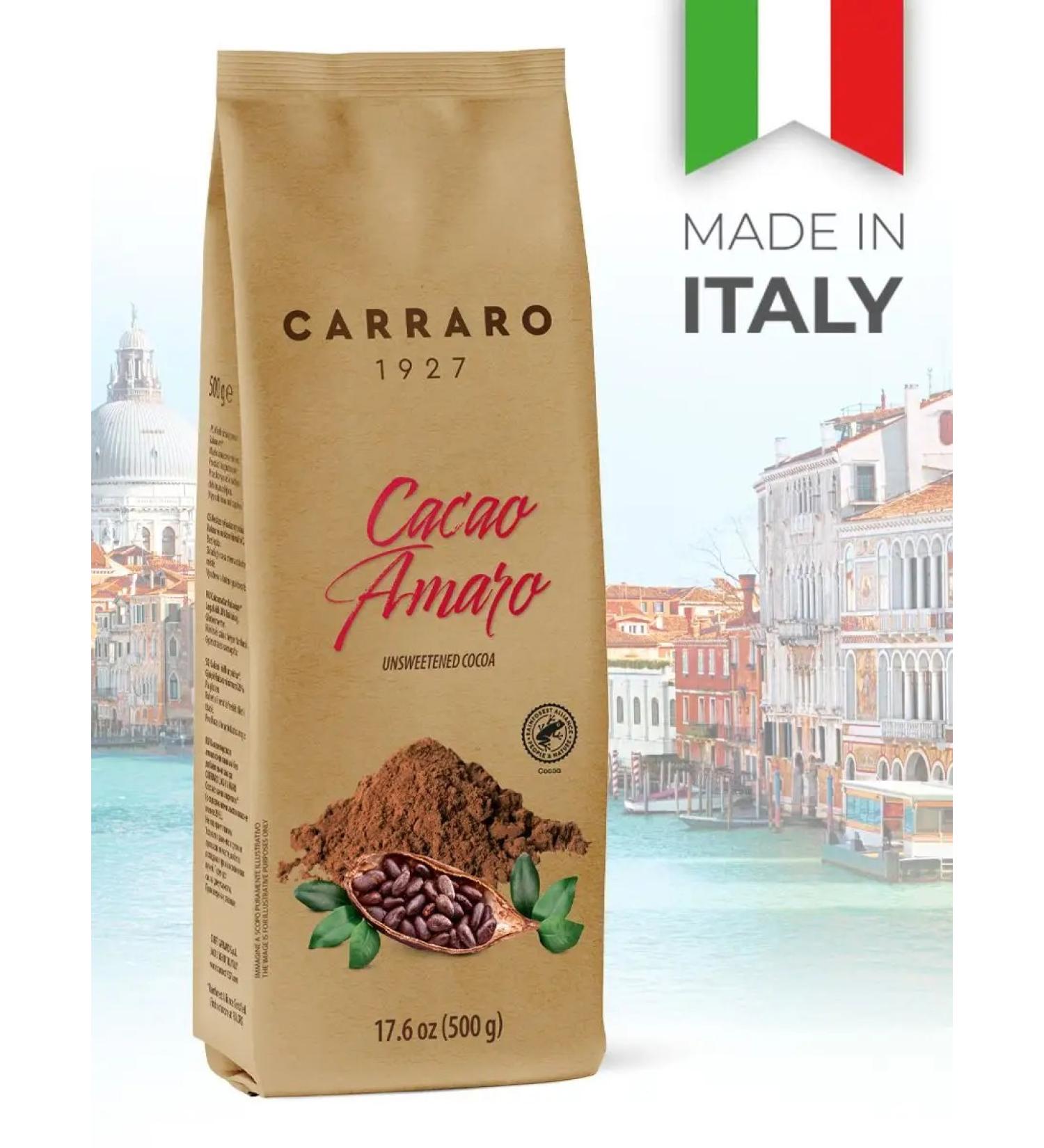 Carraro Soluble cocoa Cacao Amaro 500g - Buy Online on GoSupps.com