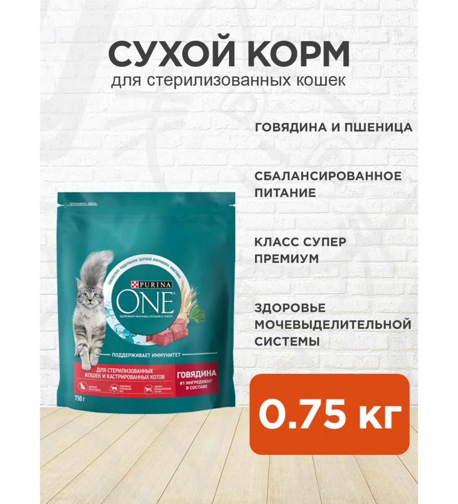PURINA ONE Dry food for sterilized cats 0.75 kg - Buy Online on GoSupps.com