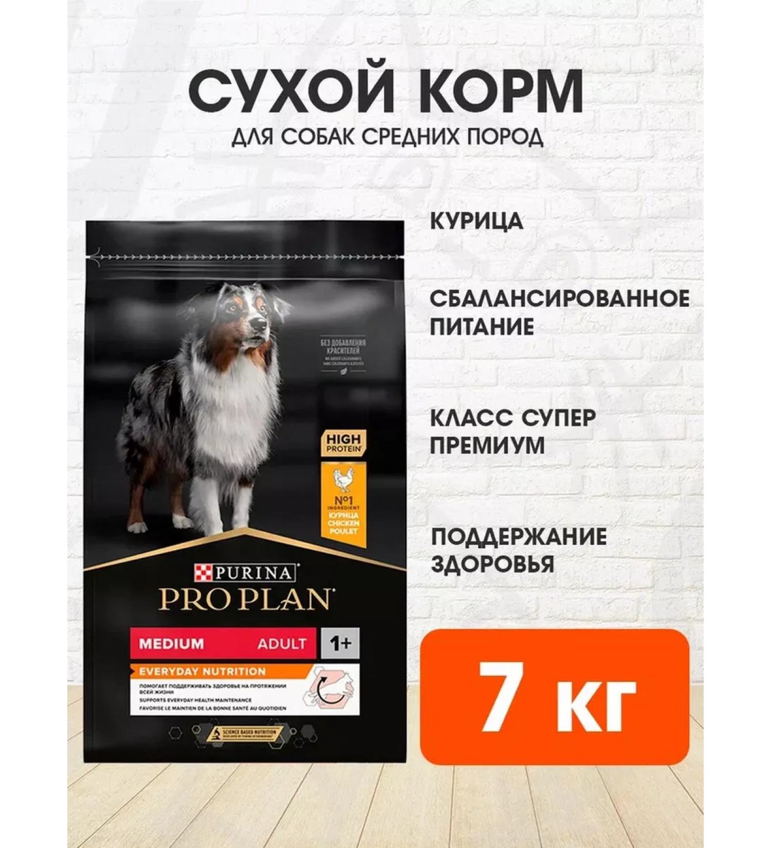 PRO PLAN Dog food dry Medium for medium breeds chicken 7 kg - Buy Online on GoSupps.com