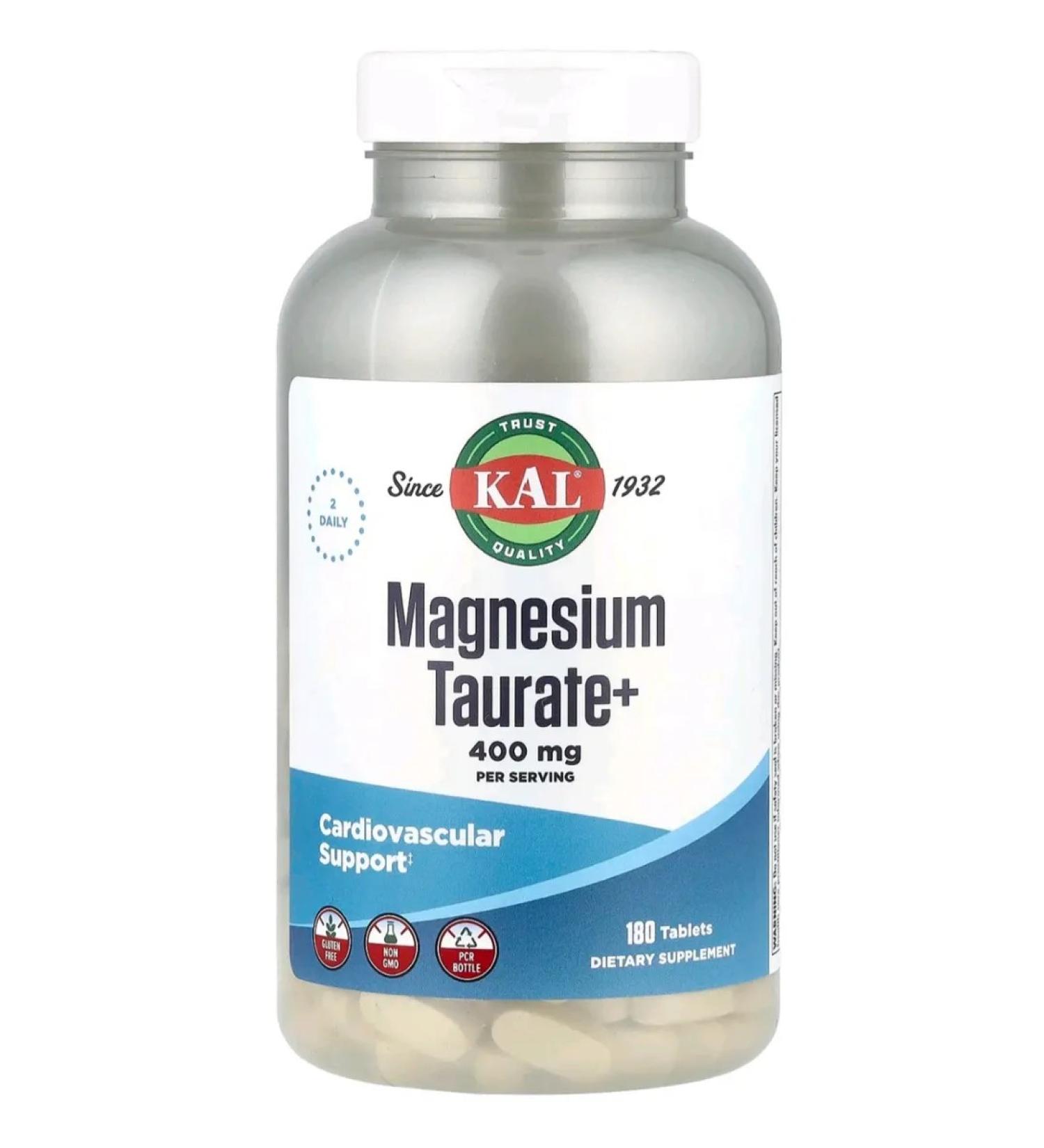 KAL Taurat magnesium plus vitamin B6 180 tablets - Buy Online on GoSupps.com