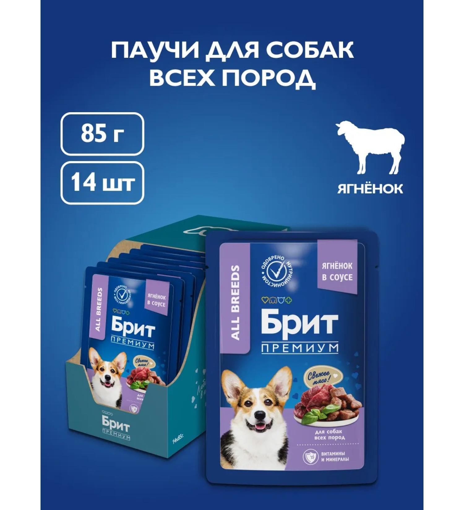 Brit Dog feed is wet lambs in sauce 85 g x 14 pcs - Buy Online on GoSupps.com