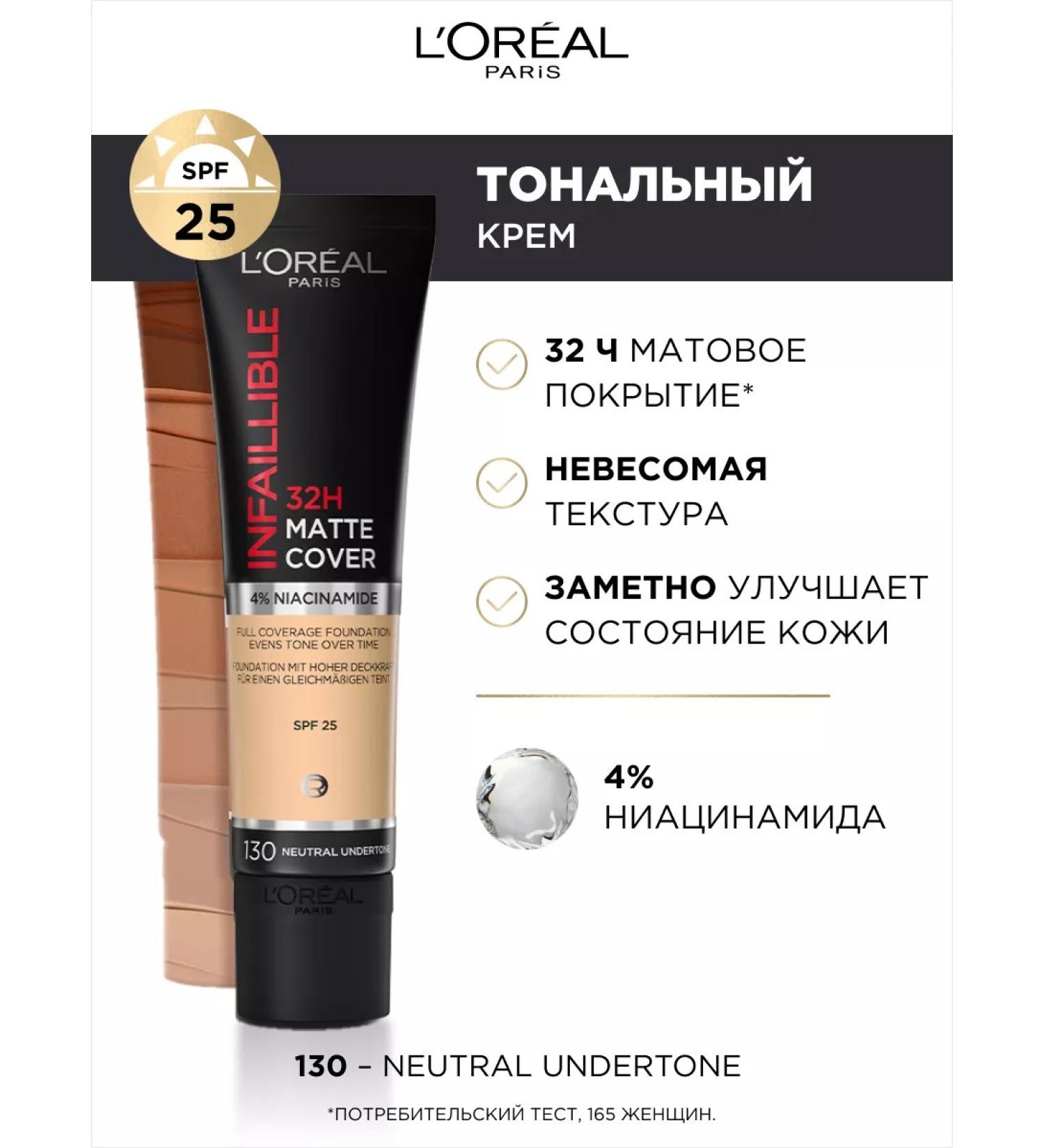 L'Oreal Paris INFALLIBLEN 32CH Tonal Cream. 130 - Buy Online on GoSupps.com