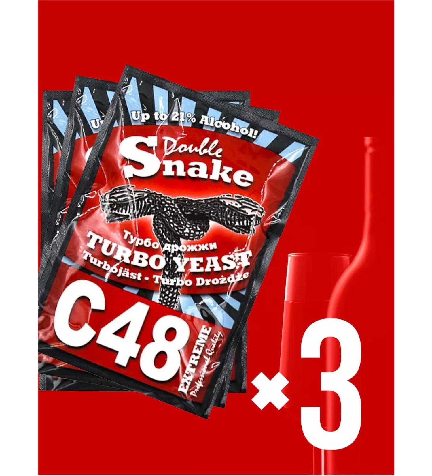 Double Snake Alcohol yeast for moonshine C48 3pcs included - Buy Online on GoSupps.com
