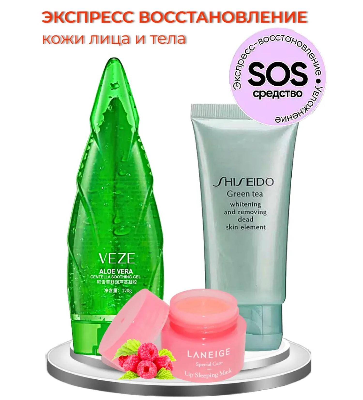 Shiseido Pilling sling Aloe gel 99 % and lip mask - Buy Online on GoSupps.com