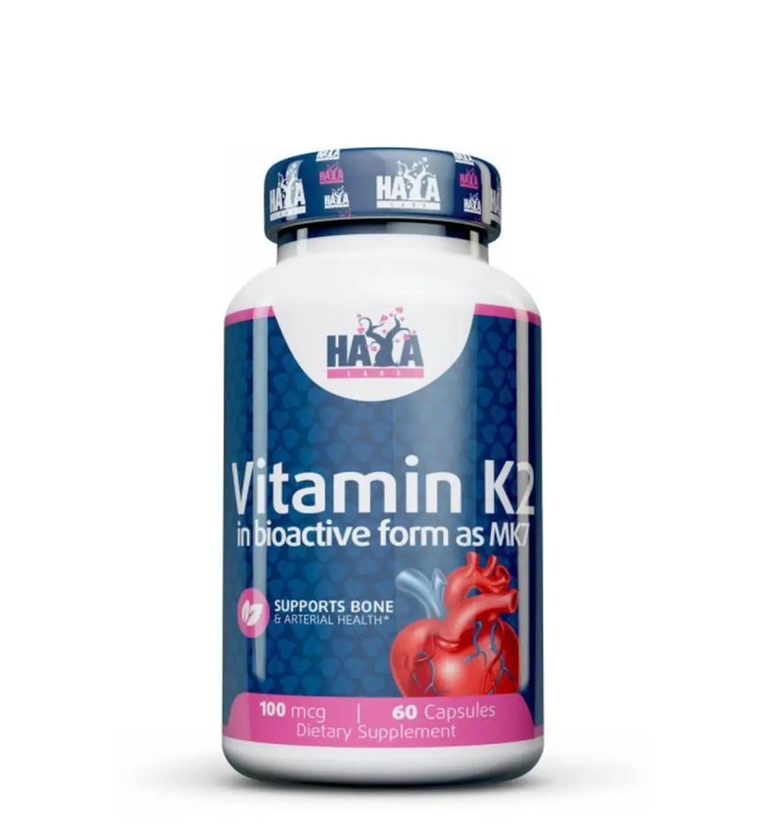 Haya Labs Vitamin K2 - MK7 100 MCG - Buy Online on GoSupps.com
