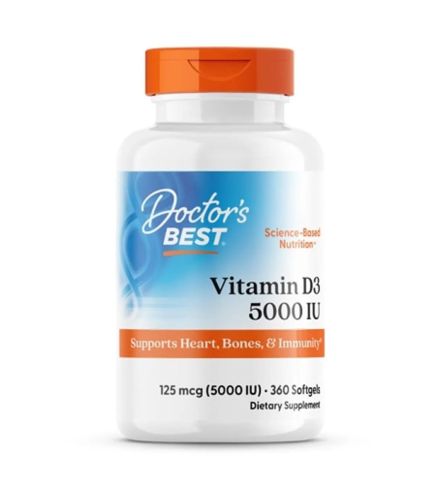 Doctor's Best Vitamin D3 5000MO 360 capsules - Buy Online on GoSupps.com