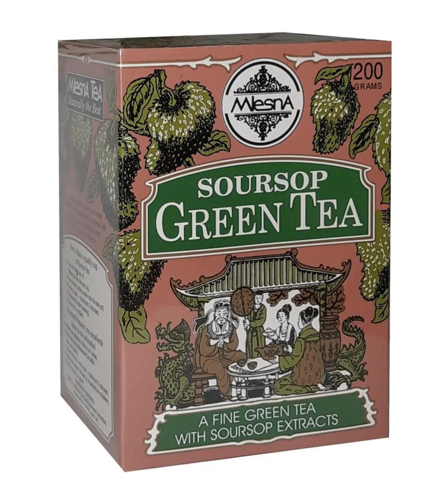 Mlesna Ceylon tea green with a sausep is packed on a plantation