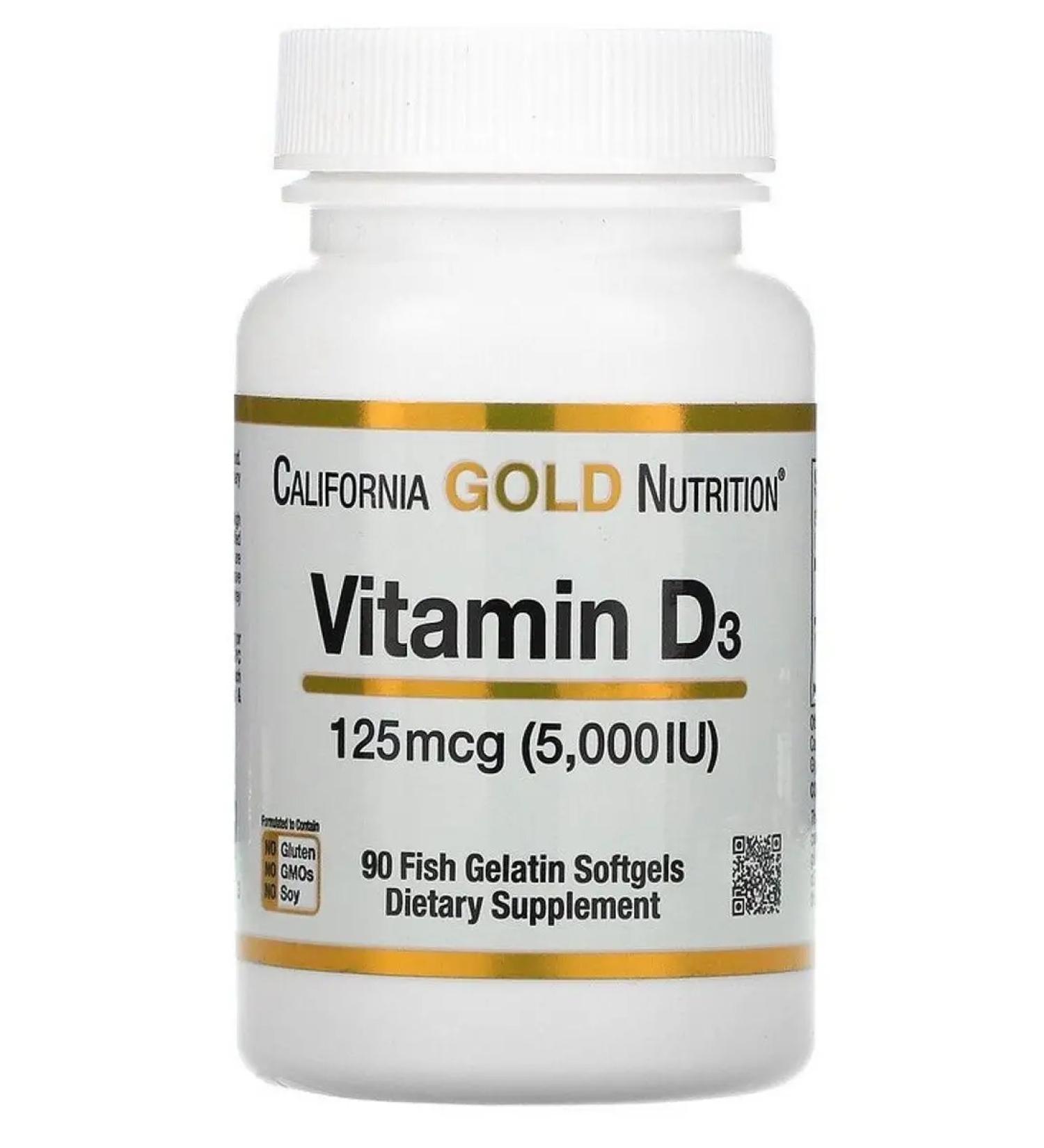 California Gold Nutrition Vitamin D3 (5000 IU) 125 mg. - Buy Online on GoSupps.com