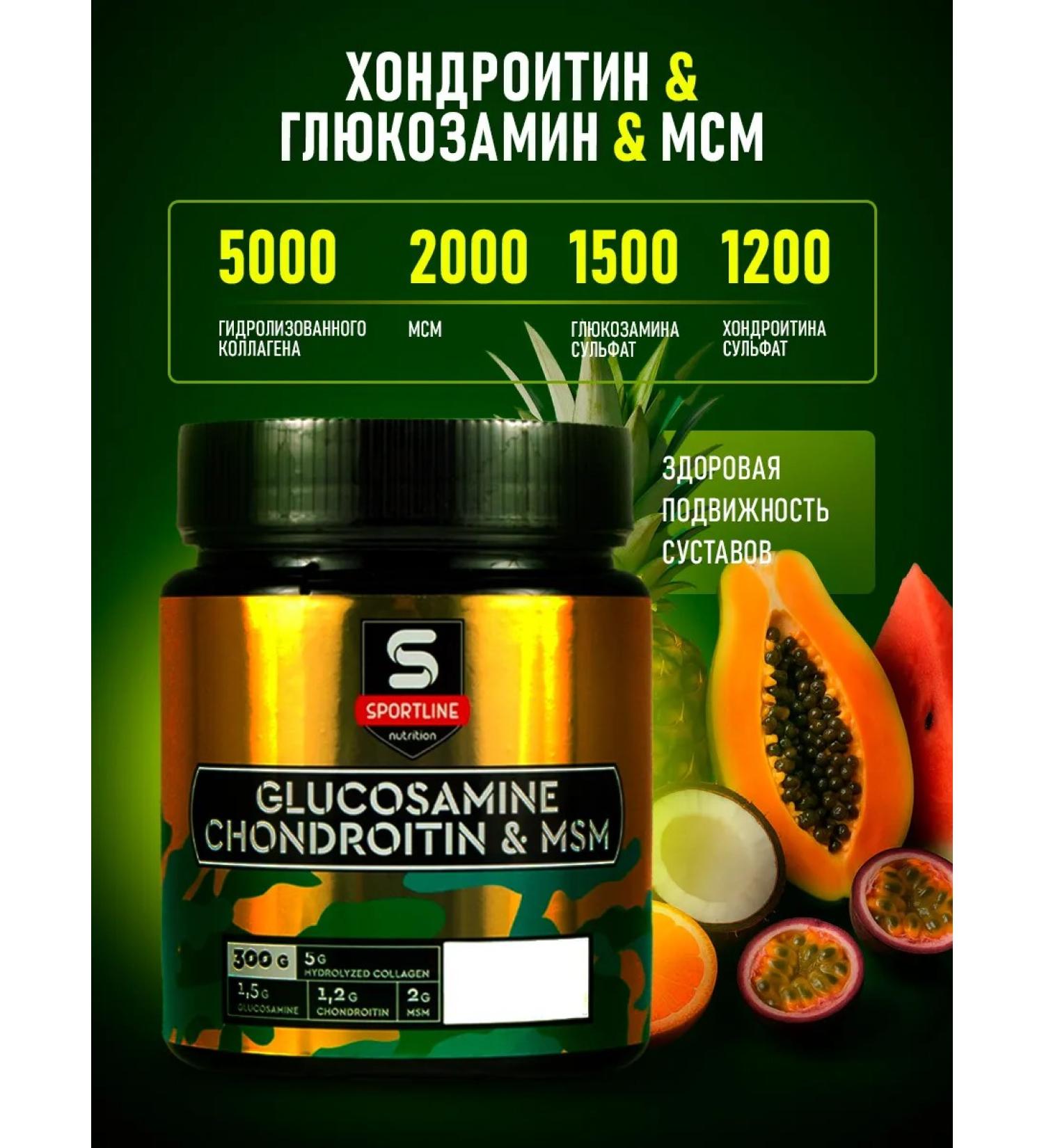 SportLine Nutrition Glucosamine chondroitin Glucosamine & Chondroitin & MSM 300G - Buy Online on GoSupps.com