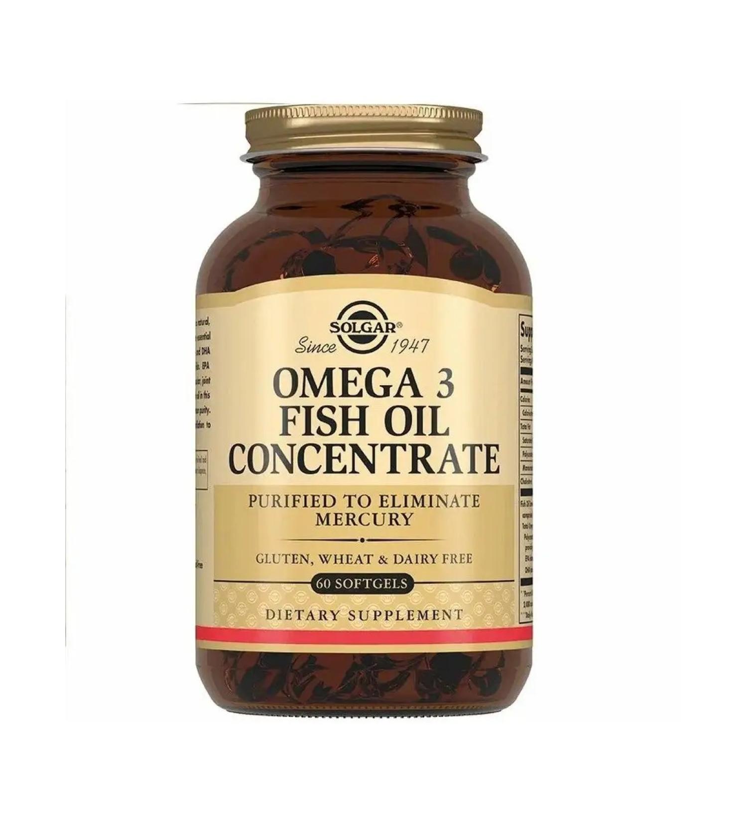 SOLGAR Capsules concentrate of fish oil omega-3 60 pcs - Buy Online on GoSupps.com