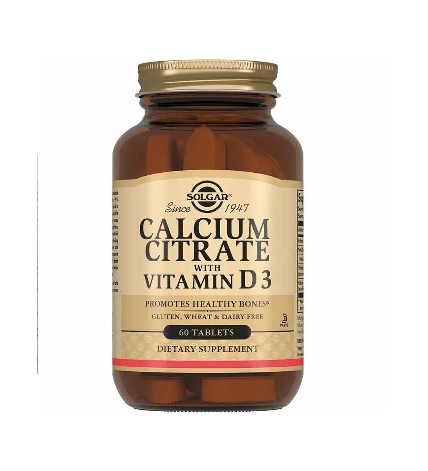 SOLGAR Calcium Calcium Calcet tablets with vitamin D3 60 pcs - Buy Online on GoSupps.com