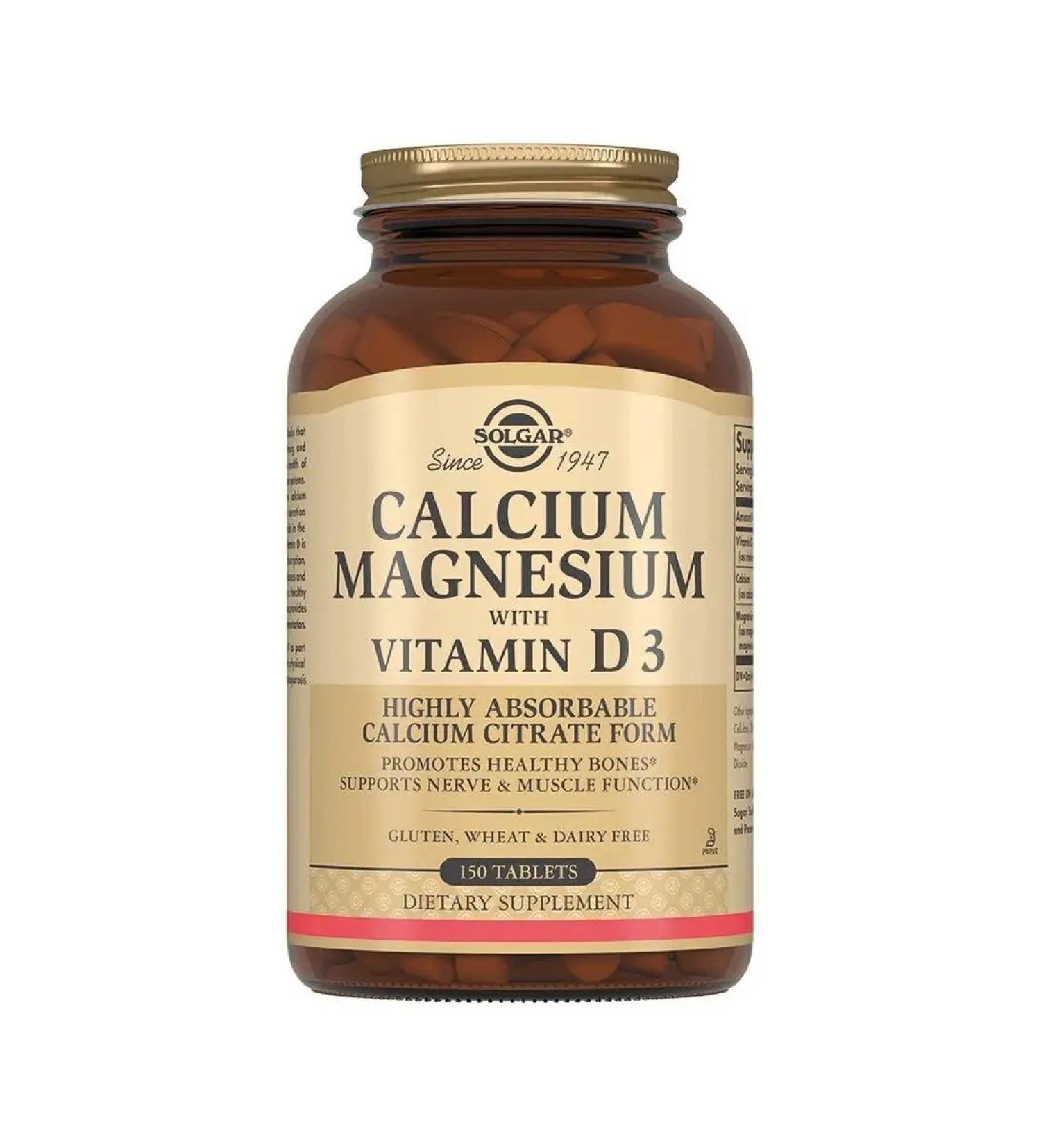 SOLGAR Calcium-Magniy-Vit D3 150 pcs - Buy Online on GoSupps.com