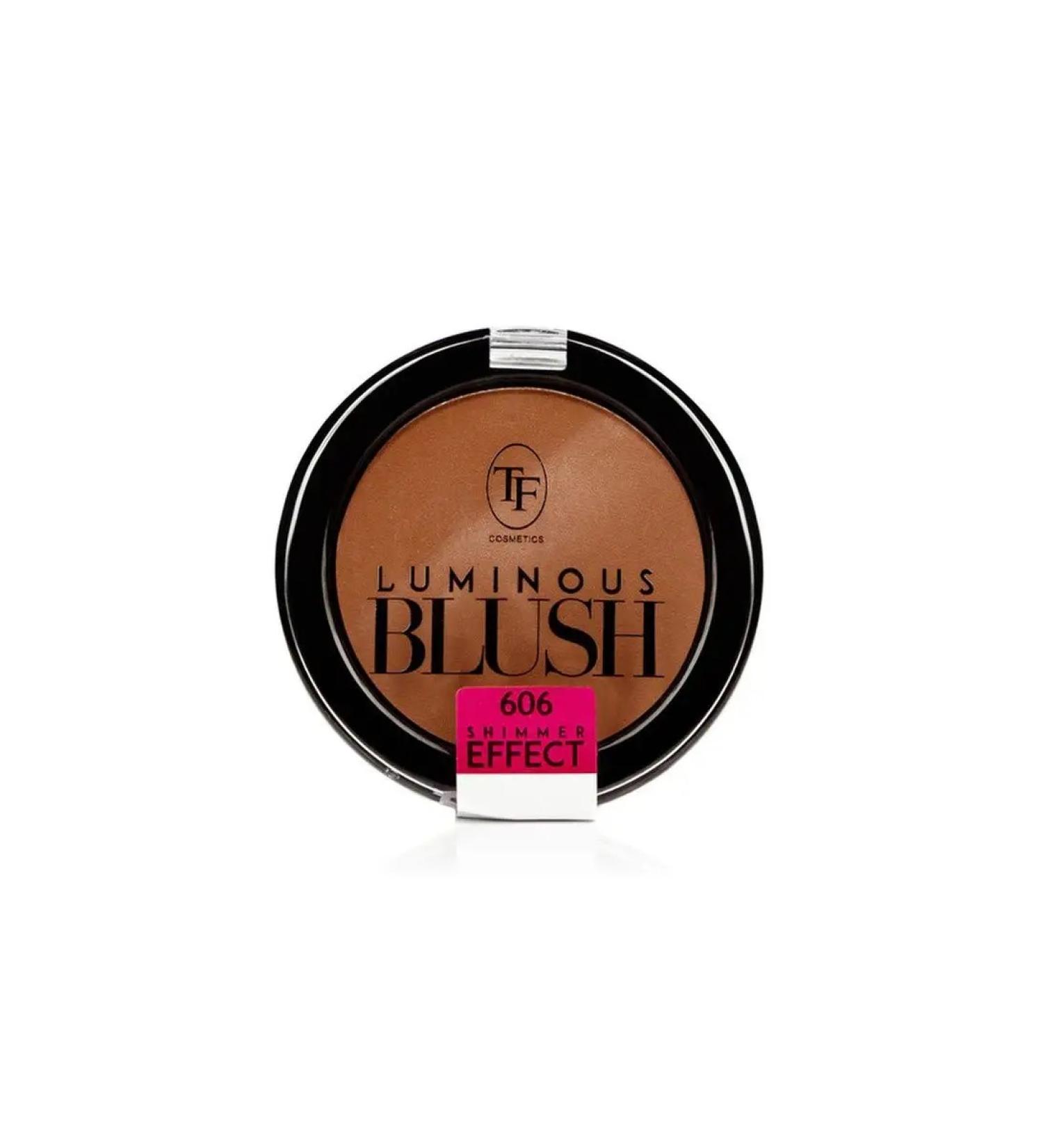 Puff blush with shimmer effect