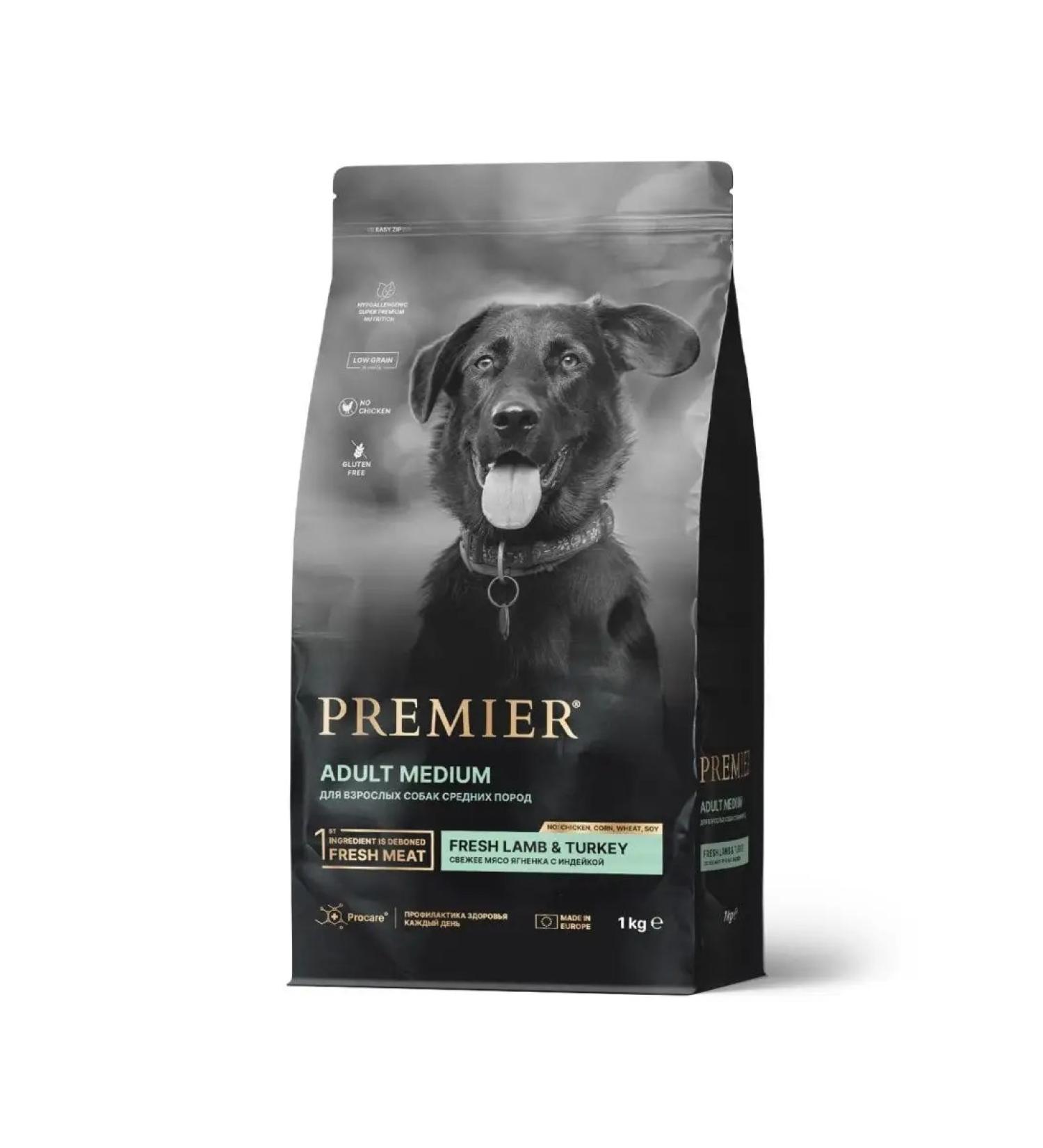 PREMIER Dry lamb food with a medium -sized dog for dogs 1 kg