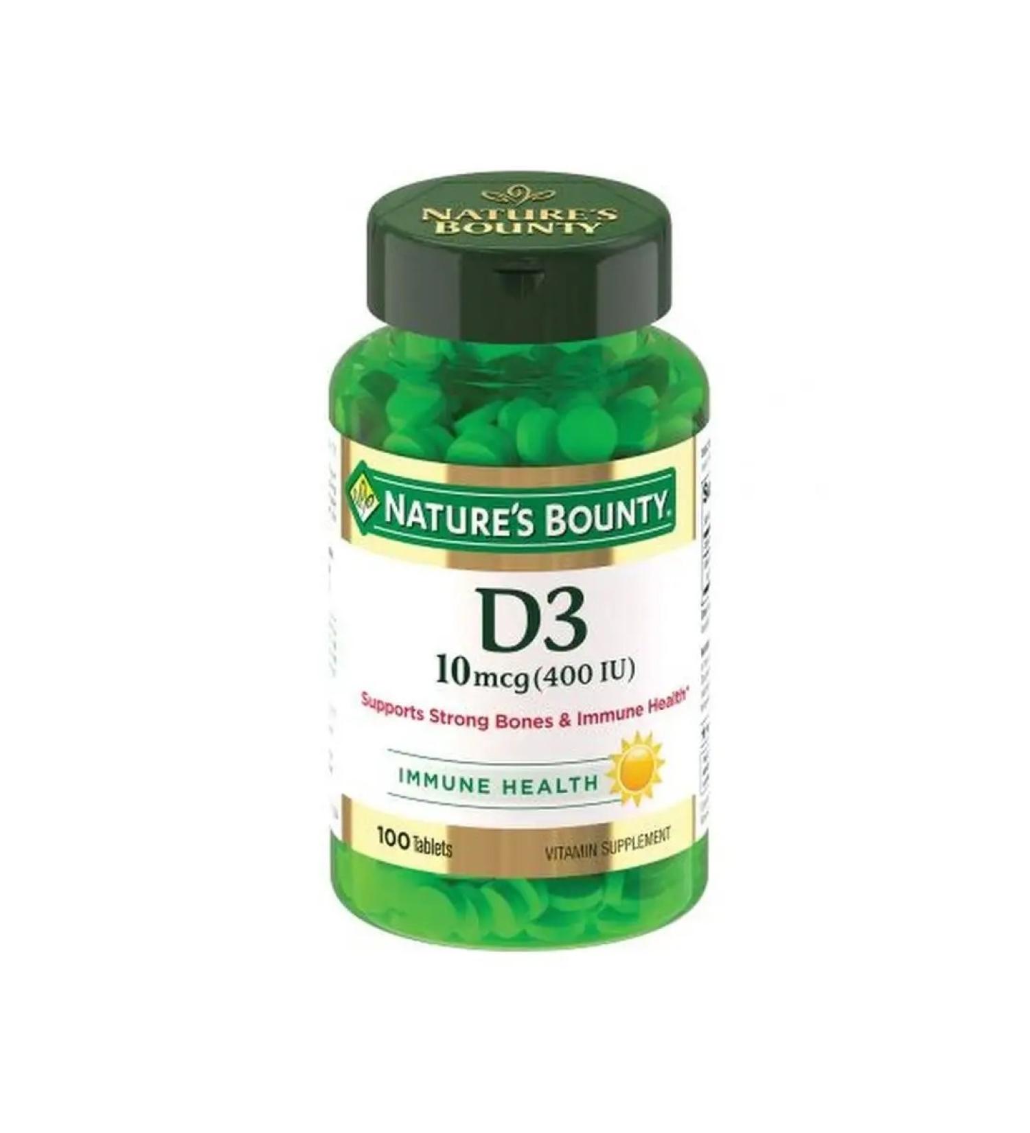 Nature's Bounty Natures Bounty Vitamin D3 400 IU tablets No. 100 - Buy Online on GoSupps.com