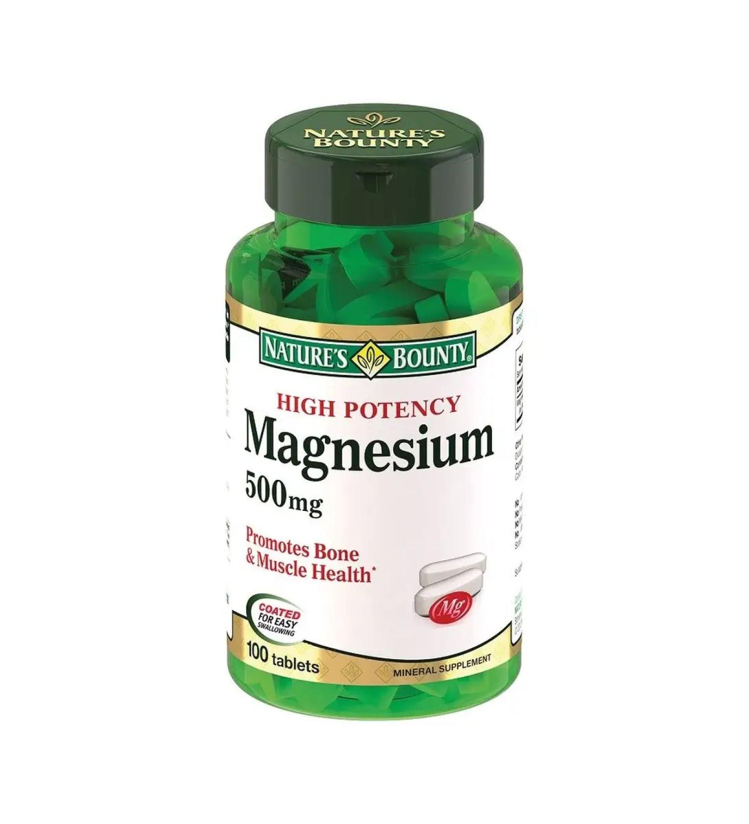 Nature's Bounty Natures Bounty Magnesium - 500 mg tablets No. 100 - Buy Online on GoSupps.com