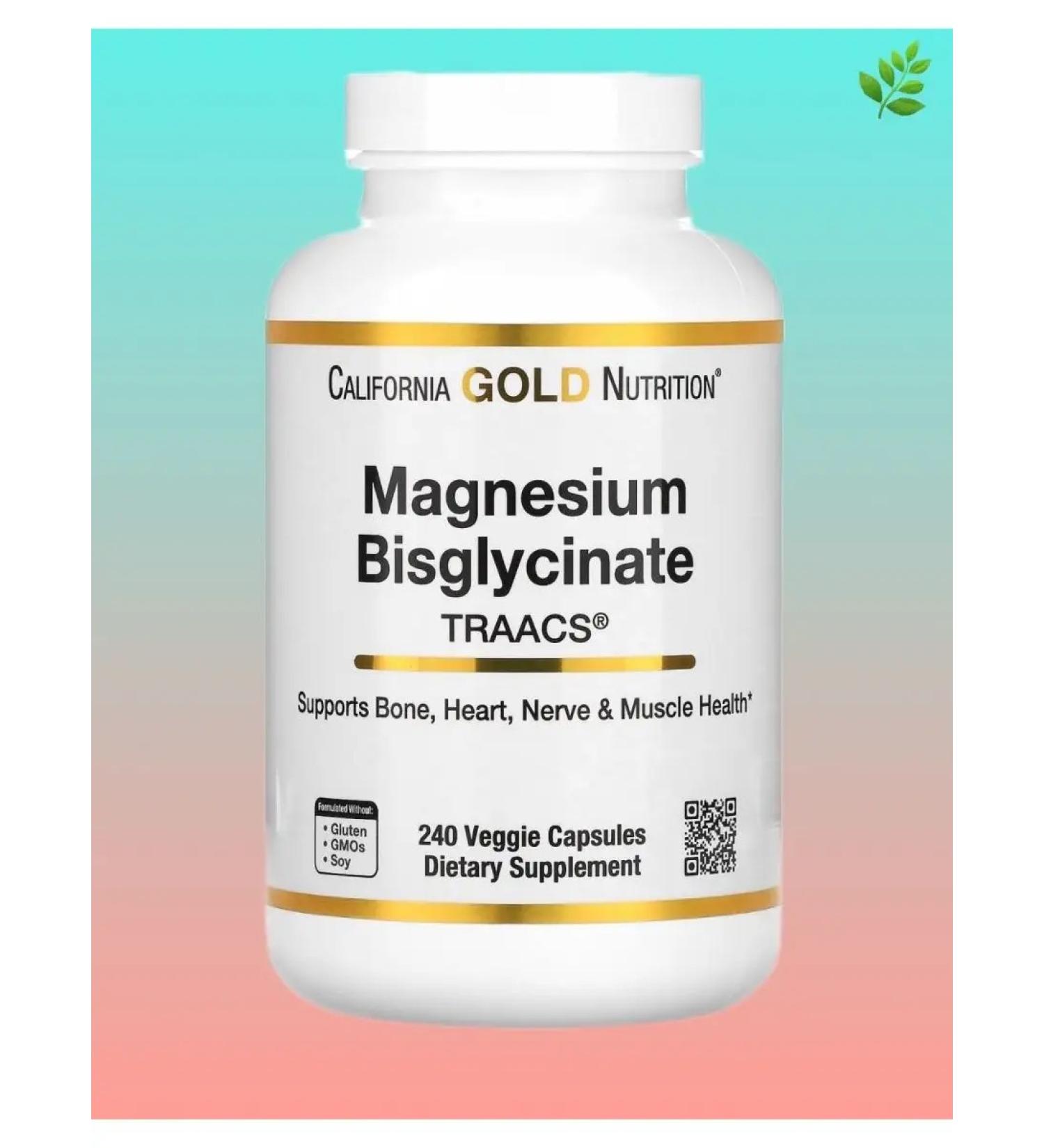 California Gold Nutrition Magnesium bislycinate with Traacs 200 mg