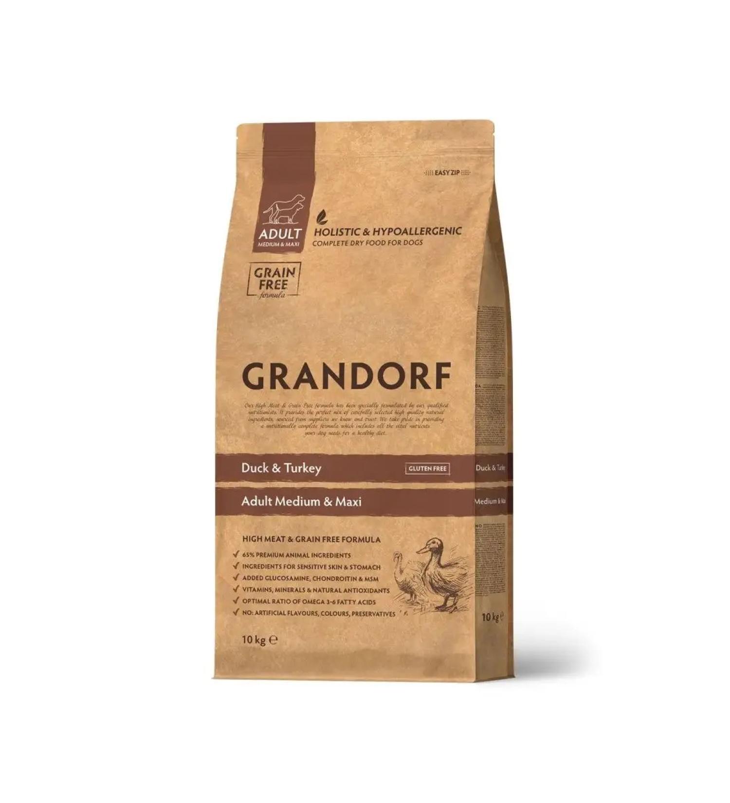 Grandorf Dog food for dogs duck with turkey 10 kg