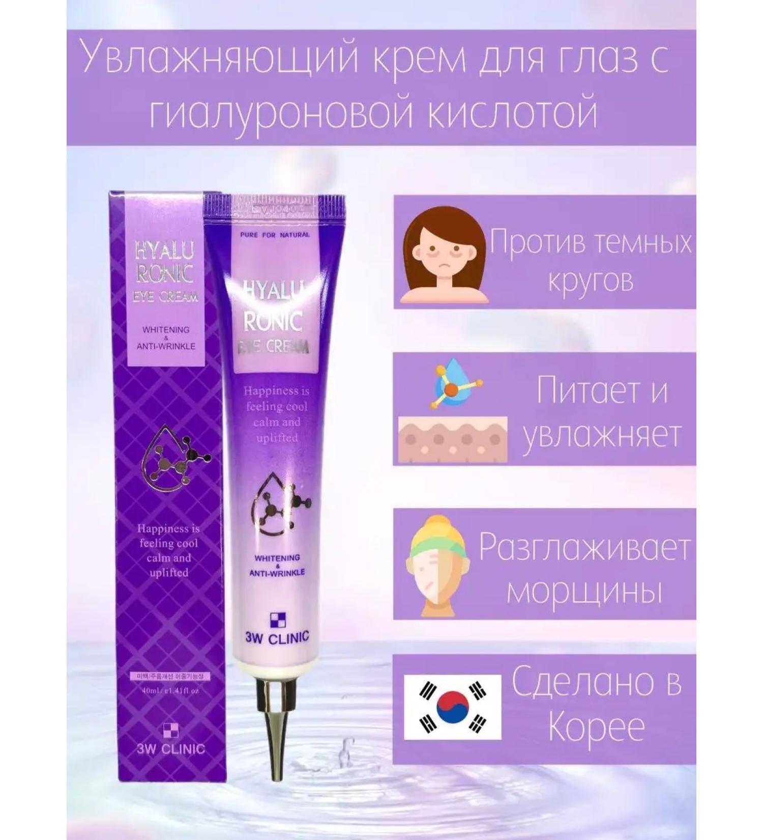 Natural products of the world Skin cream around the eyes with hyaluronic acid serum