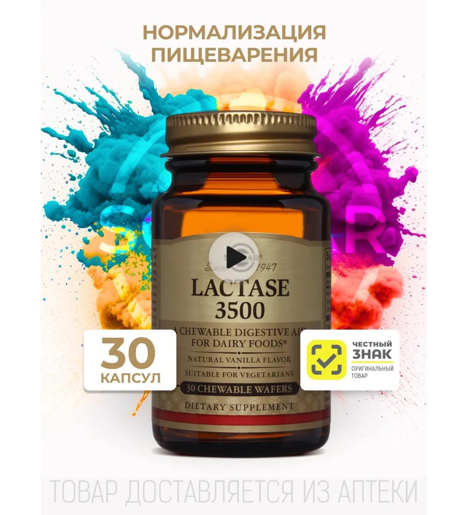 Solgar of lactase for adults for digestion No. 30 - Buy Online on GoSupps.com