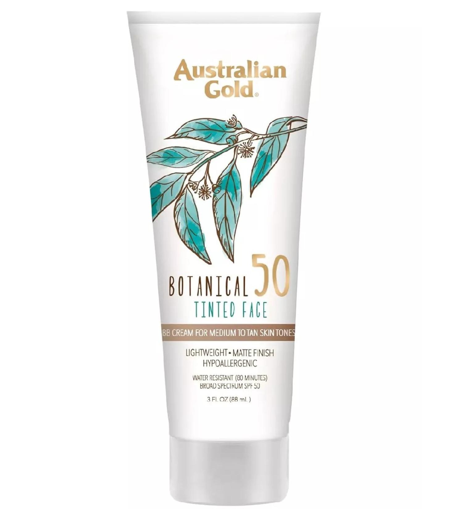 Australian Gold Facial Sunscreen 50 SPF TINed Face Medium 89 ML