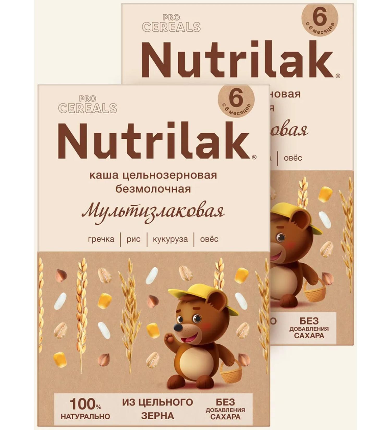 Nutrilak Porridge children's silent multi -haired without sugar 200g 2pcs - Buy Online on GoSupps.com
