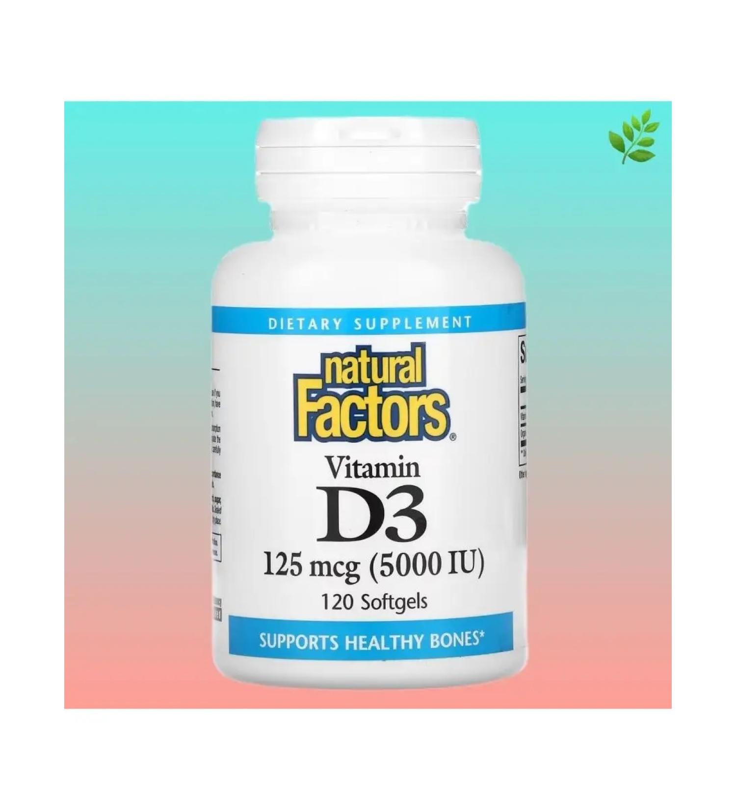 Natural Factors Vitamin D3 125 mcg (5000 IU)