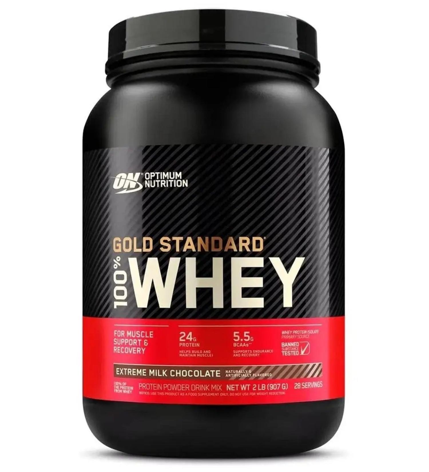 Optimum Nutrition Protein 100% Whey Gold Standard 907 milk chocolate - Buy Online on GoSupps.com