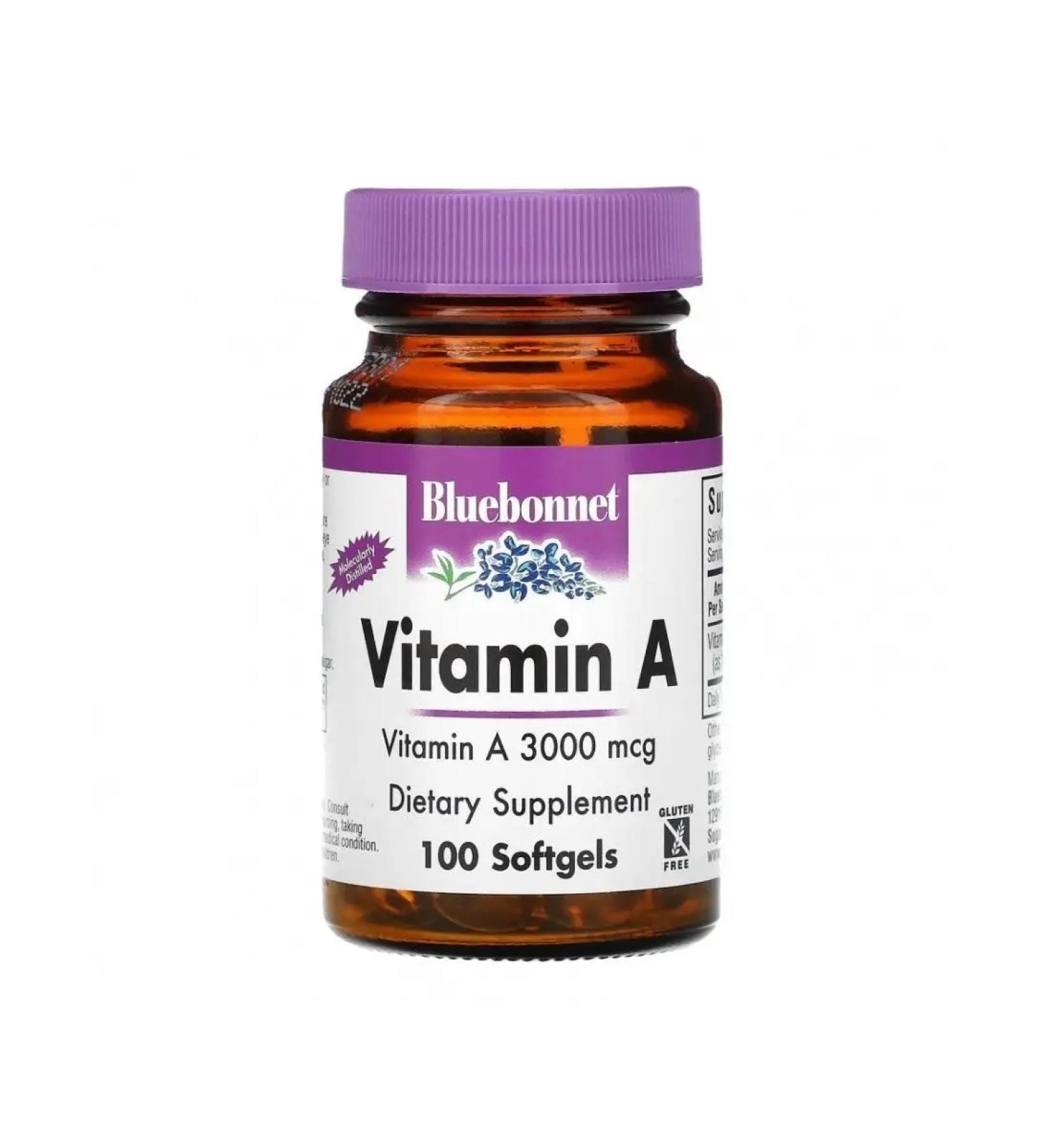 Bluebonnet Nutrition BlueBonnet vitamin A 3000 mcg 100 capsules