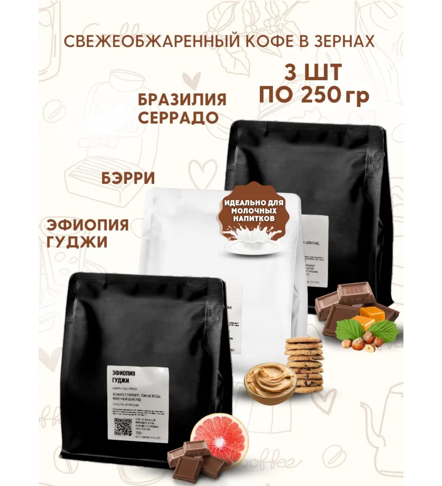 Aroma Corner Set of coffee in grains of Brazil Serrado Barry Ethiopia Guji - Buy Online on GoSupps.com