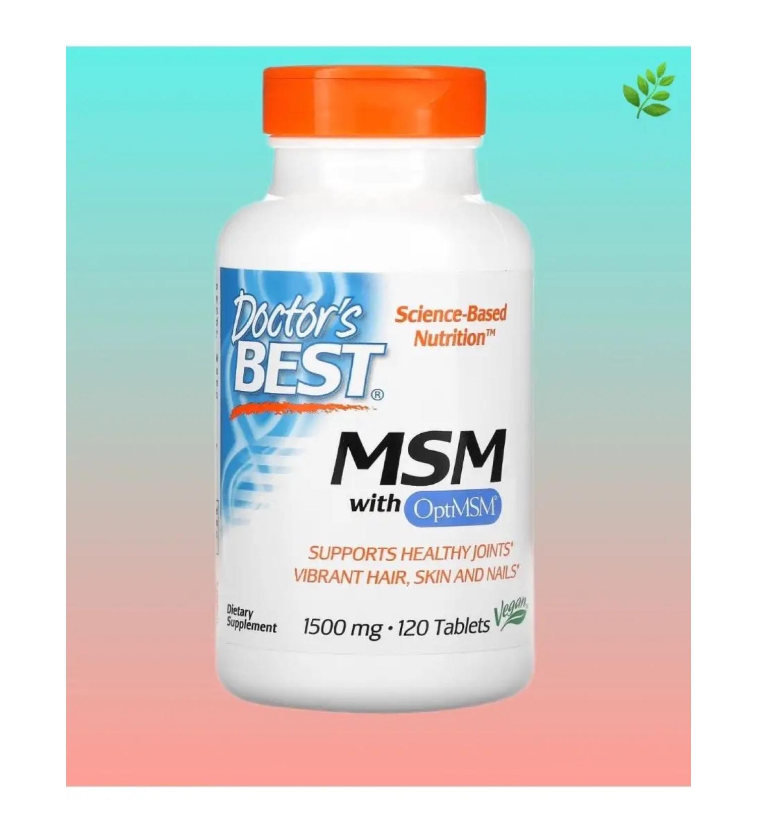 Doctor's Best MSM with Optimsm (methyl sulfonylmetatan) 1 500 mg 120 tablets