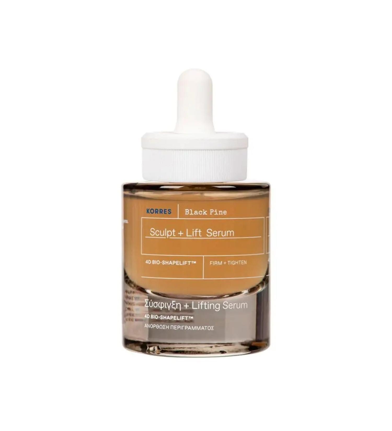 Korres Facial serum with lifting effect and emergency black.