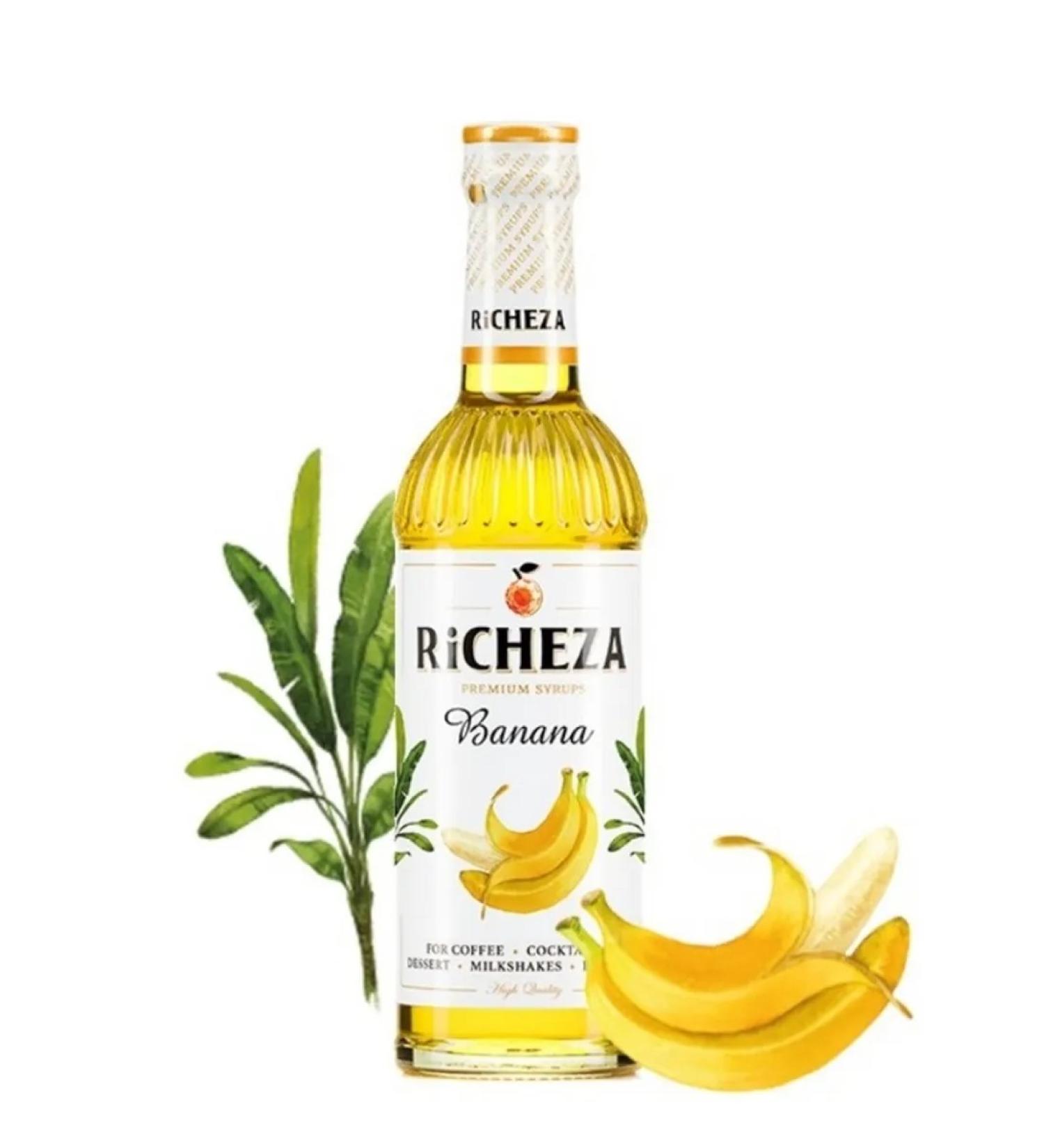 RiCHEZA Banana syrup for coffee cocktails desserts 330 ml - Buy Online on GoSupps.com