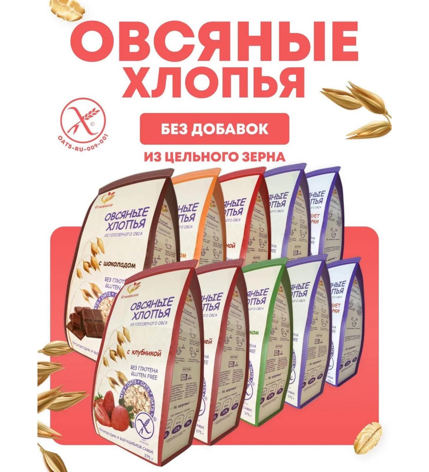 Stashevskoe Oatmeal flakes without gluten assorters 10 in 1 - Buy Online on GoSupps.com