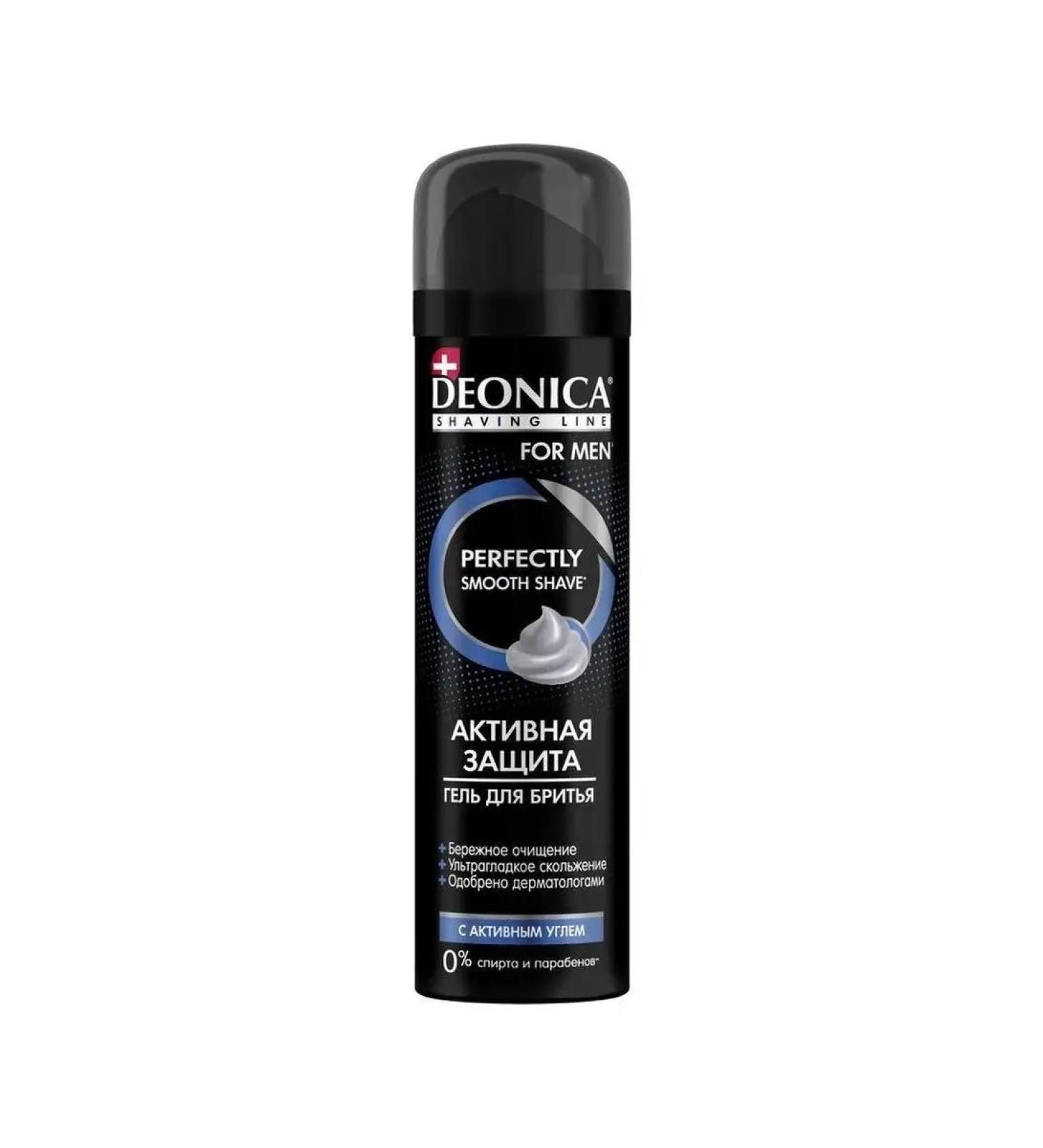 DEONICA Shaving gel Active protection with black coal