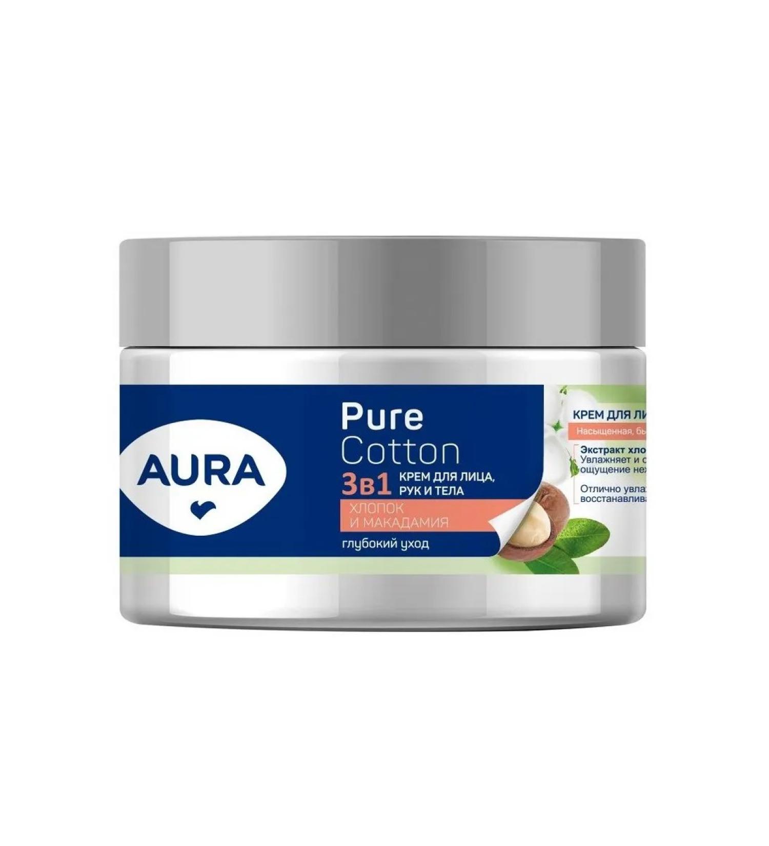Aura Cream 3B1 for the face hands and body 250ml
