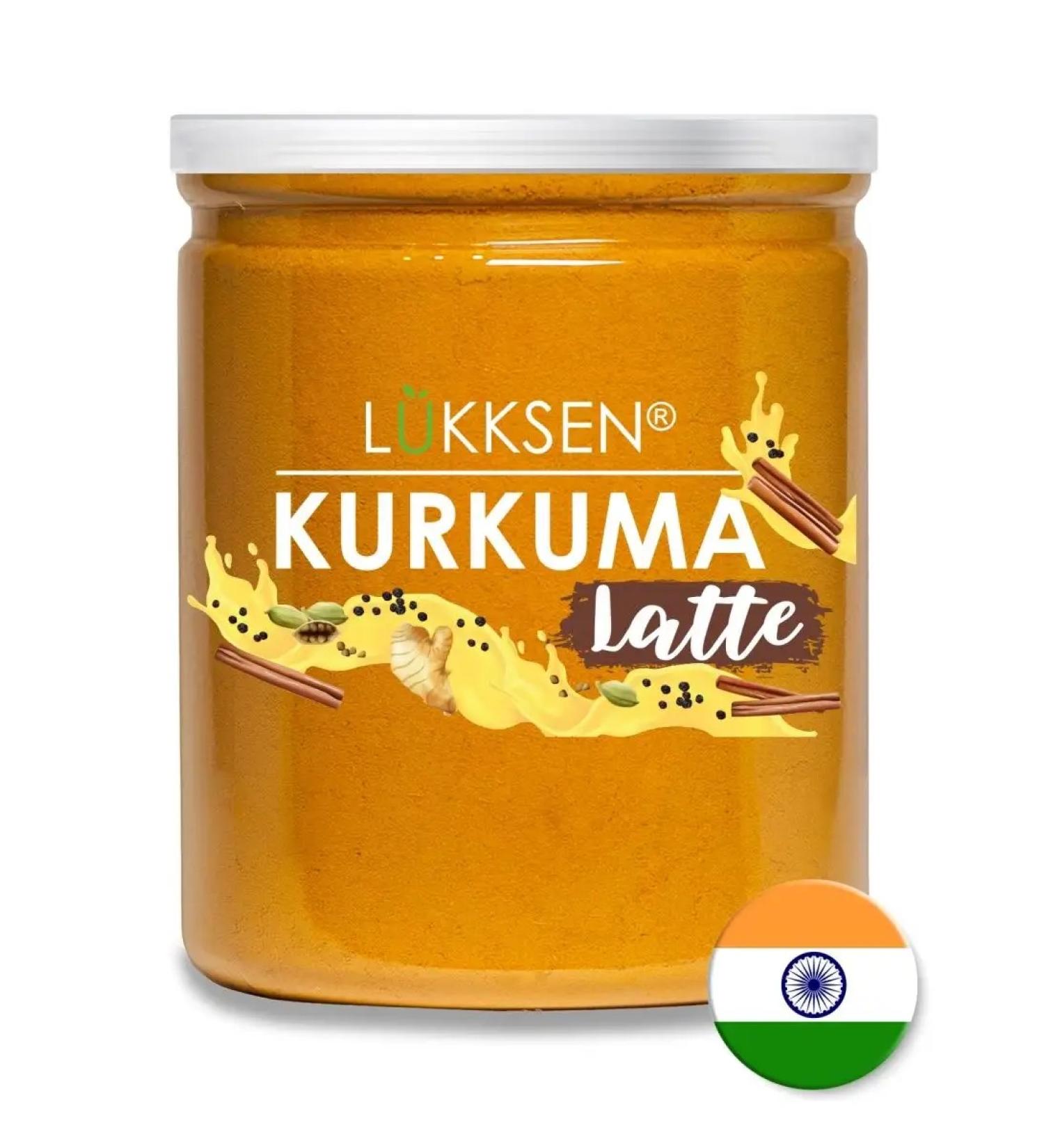 LUKKSEN Kurkuma Latte a mixture of spices for a drink gold milk 310g - Buy Online on GoSupps.com