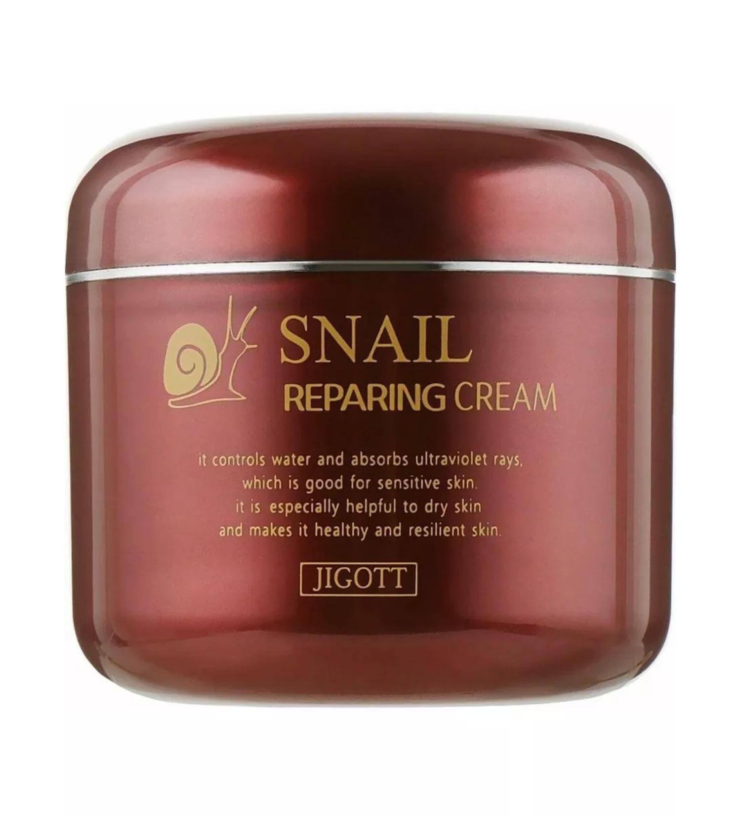 Jigott Moisturizing cream Snail Repairing Cream 100 ml - Buy Online on GoSupps.com