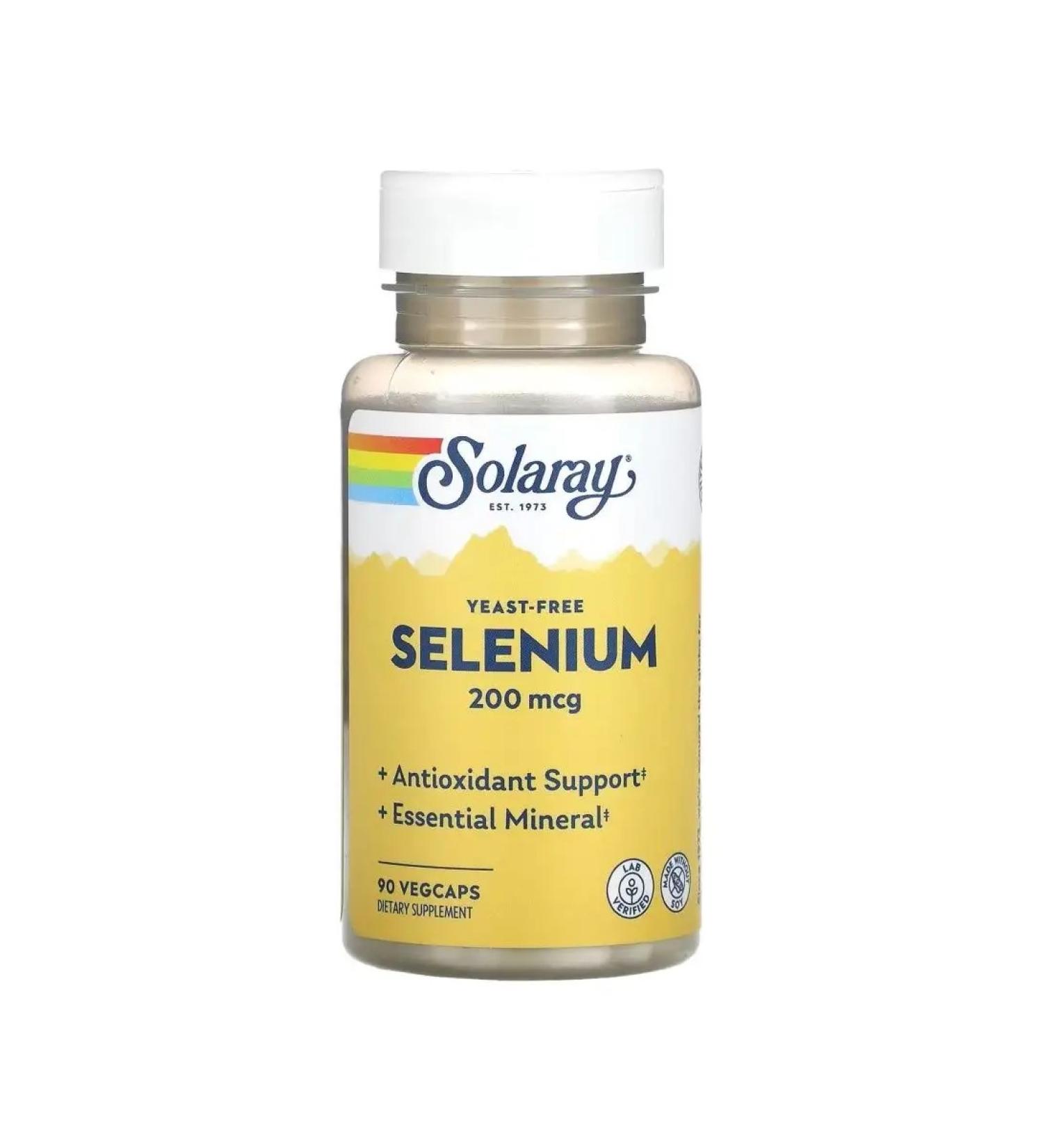 Solaray Selenium 200 g 90 plant capsules