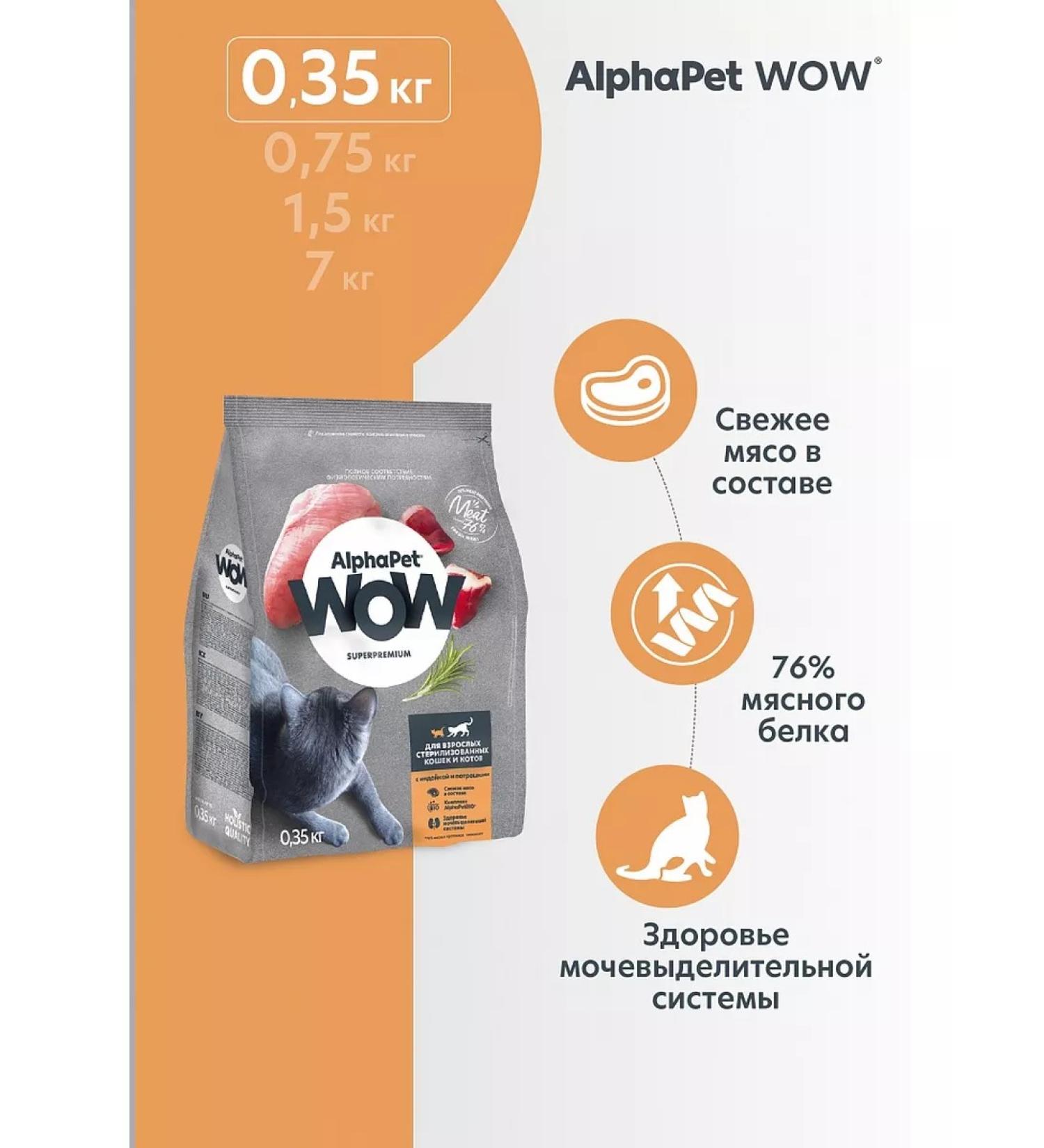 AlphaPet Dry food for sterilized cats and turkeys of turkey 350 g - Buy Online on GoSupps.com