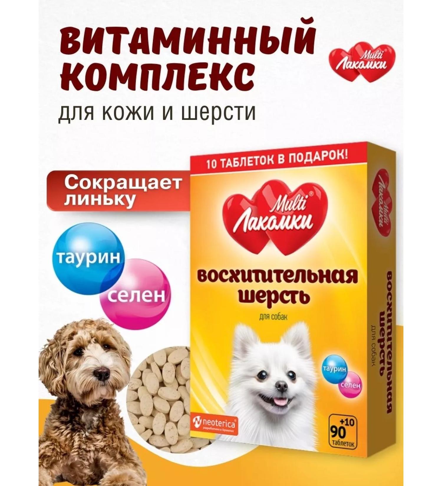 MultiLakomki Vitamins for dogs multilacs for skin and wool 100 tab - Buy Online on GoSupps.com