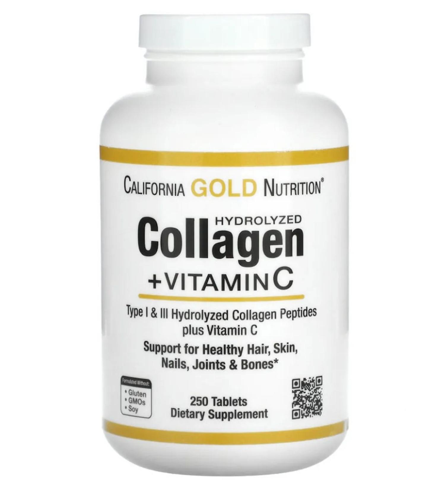 California Gold Nutrition Peptide collagen hydrolyzed 250 tablets - Buy Online on GoSupps.com