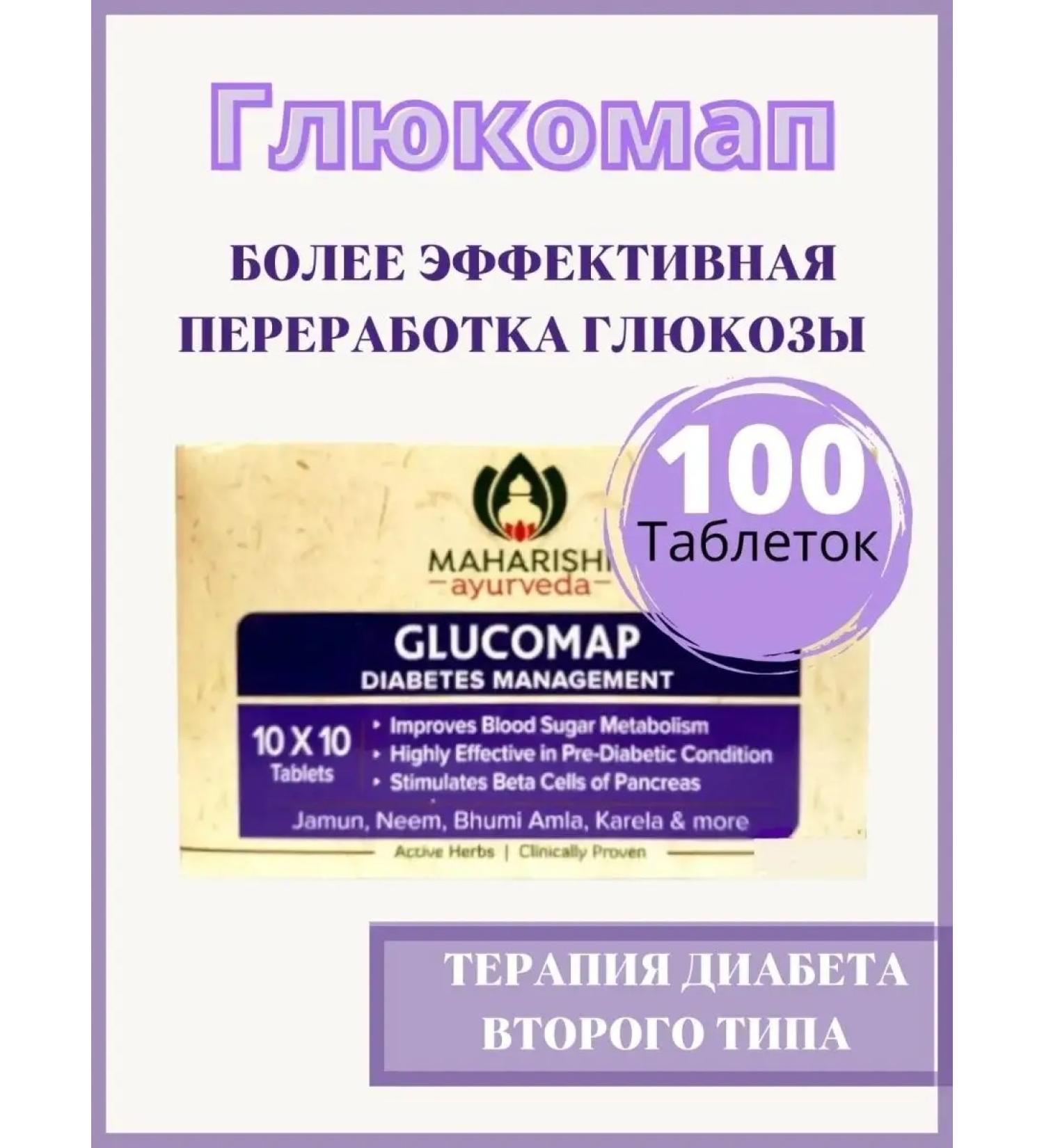 Lakshmi Ayurveda Glucomap Maharishi in diabetes 100tab glucomap