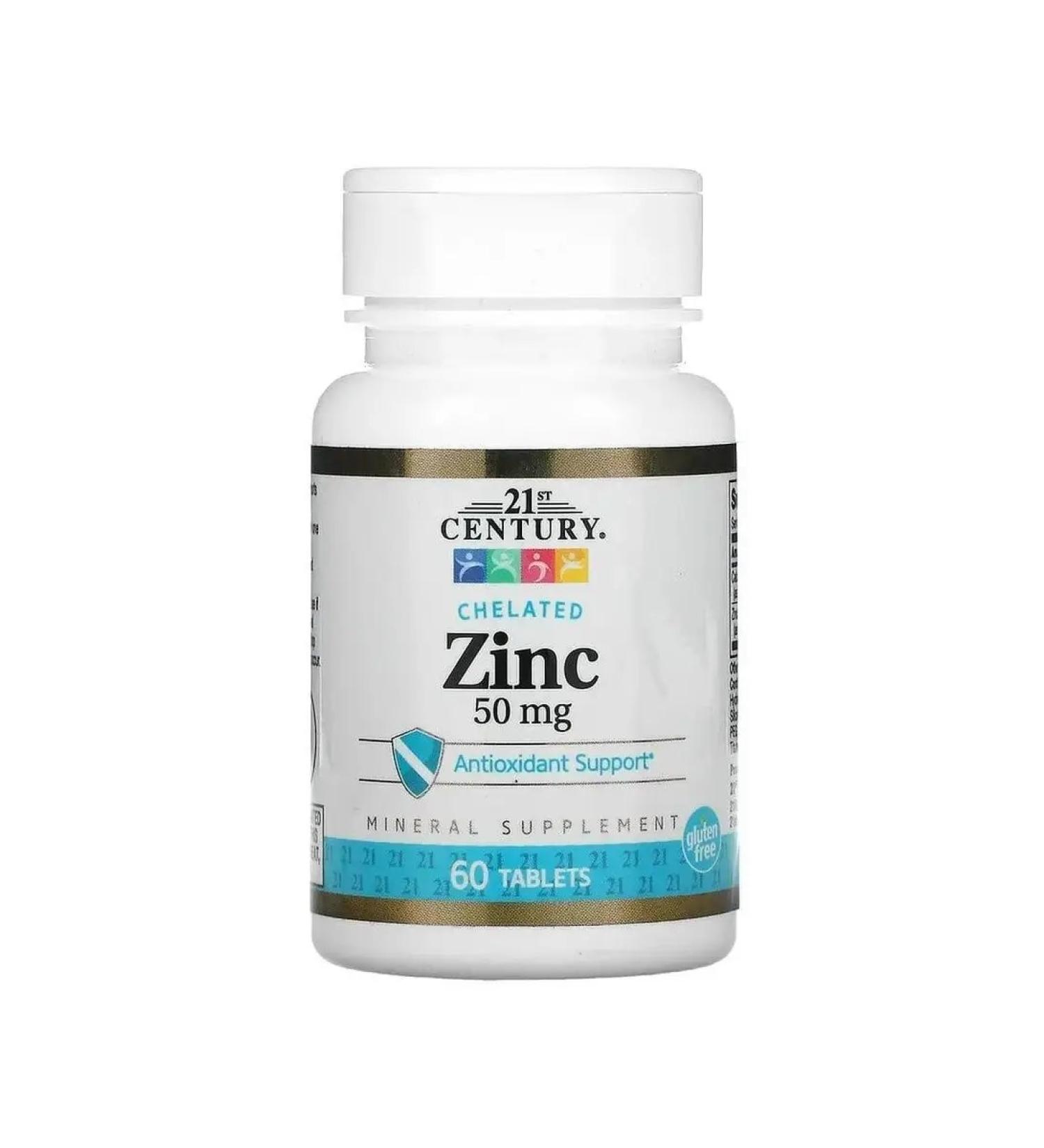 21st Century Zinc Helat and Calcium for Health 60 Tab