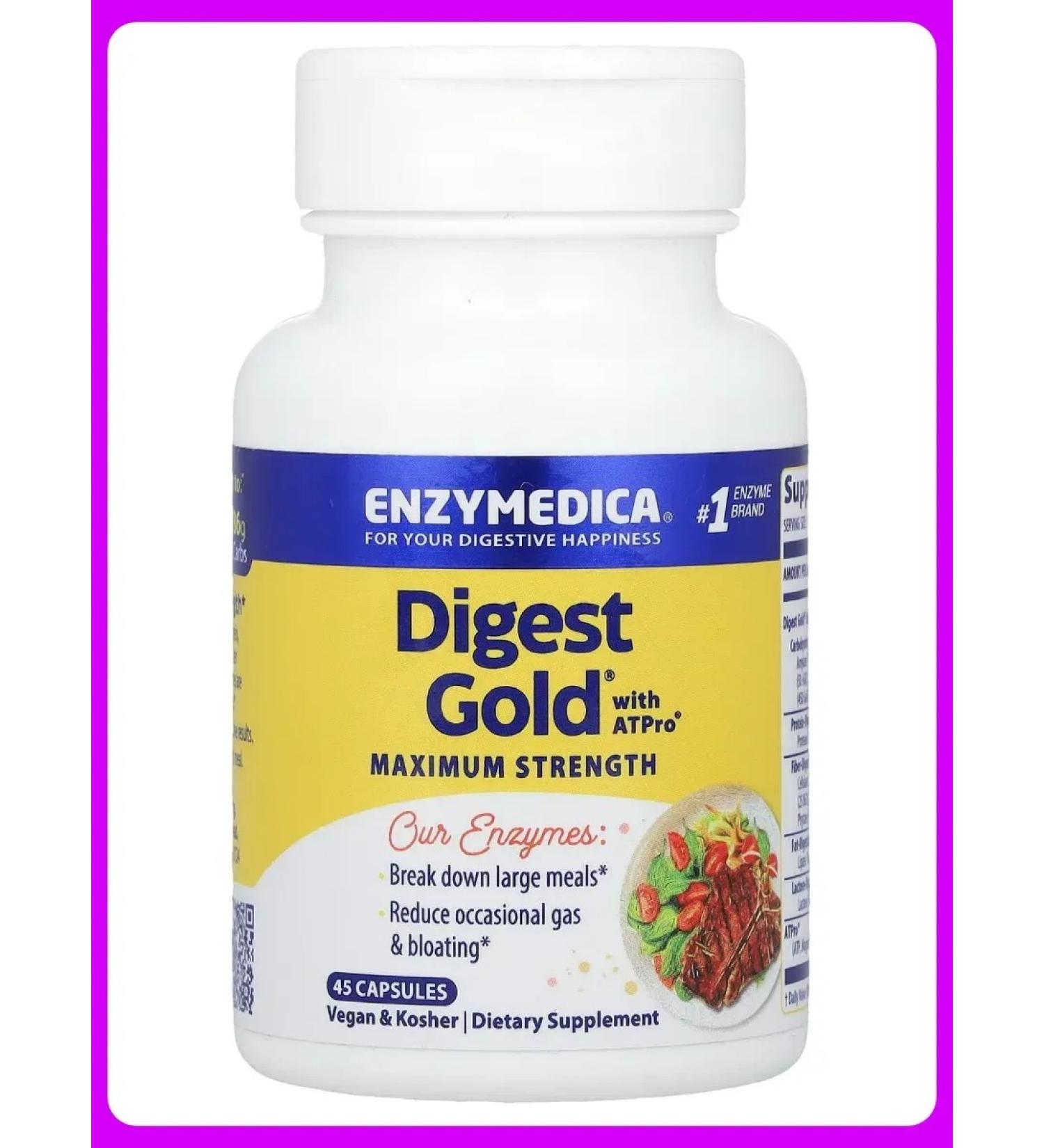 Enzymes for the absorption of heavy food 45 capsules - Buy Online on GoSupps.com